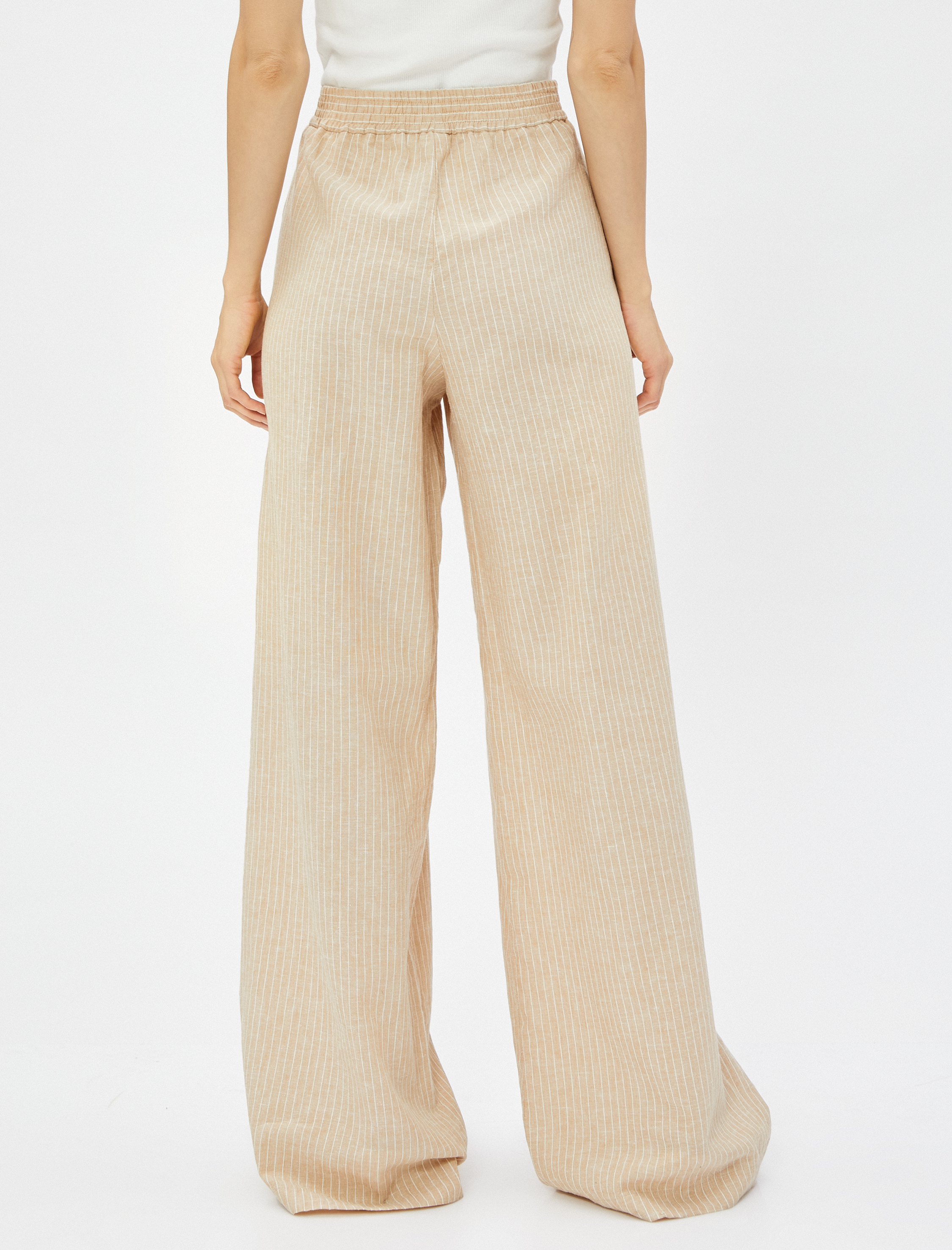   Cepli Palazzo Pantolon Keten Karışımlı