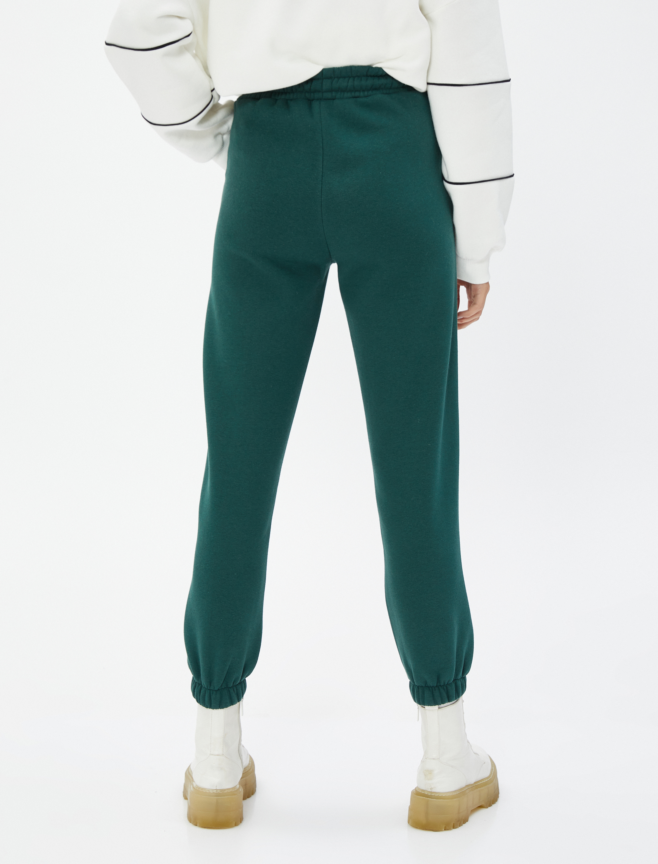   Şardonlu Jogger Eşofman Altı Beli Lastikli Bağcıklı Cep Detaylı