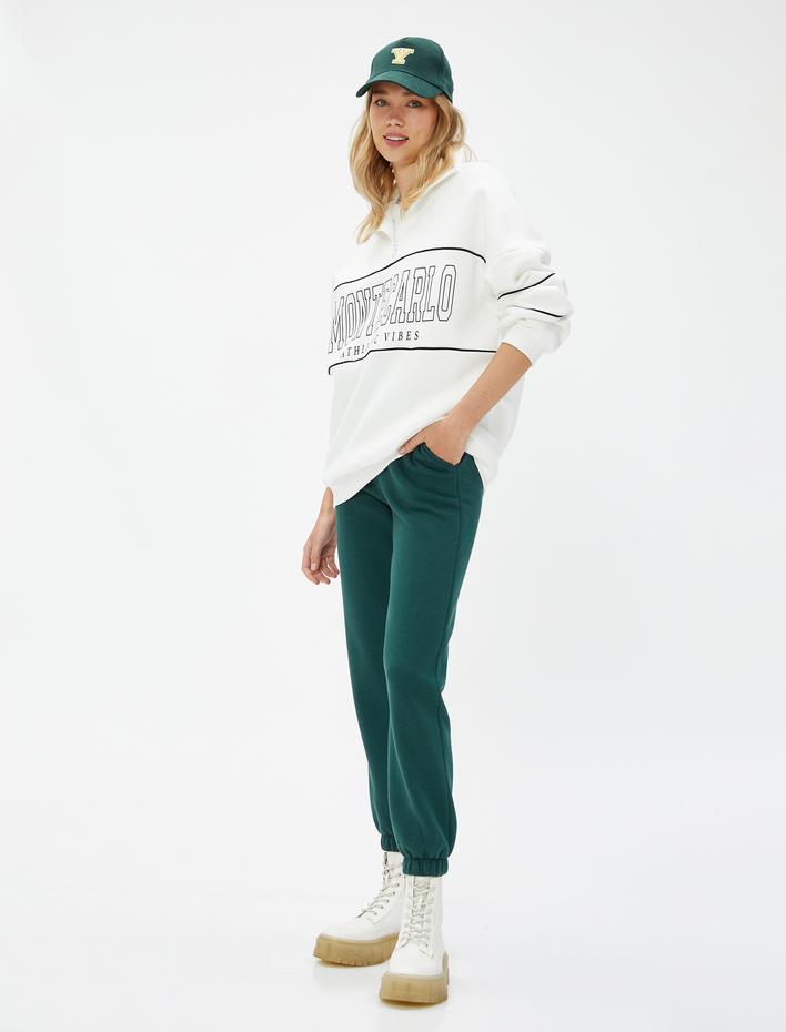  Şardonlu Jogger Eşofman Altı Beli Lastikli Bağcıklı Cep Detaylı