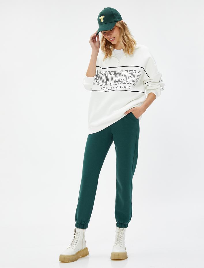  Şardonlu Jogger Eşofman Altı Beli Lastikli Bağcıklı Cep Detaylı