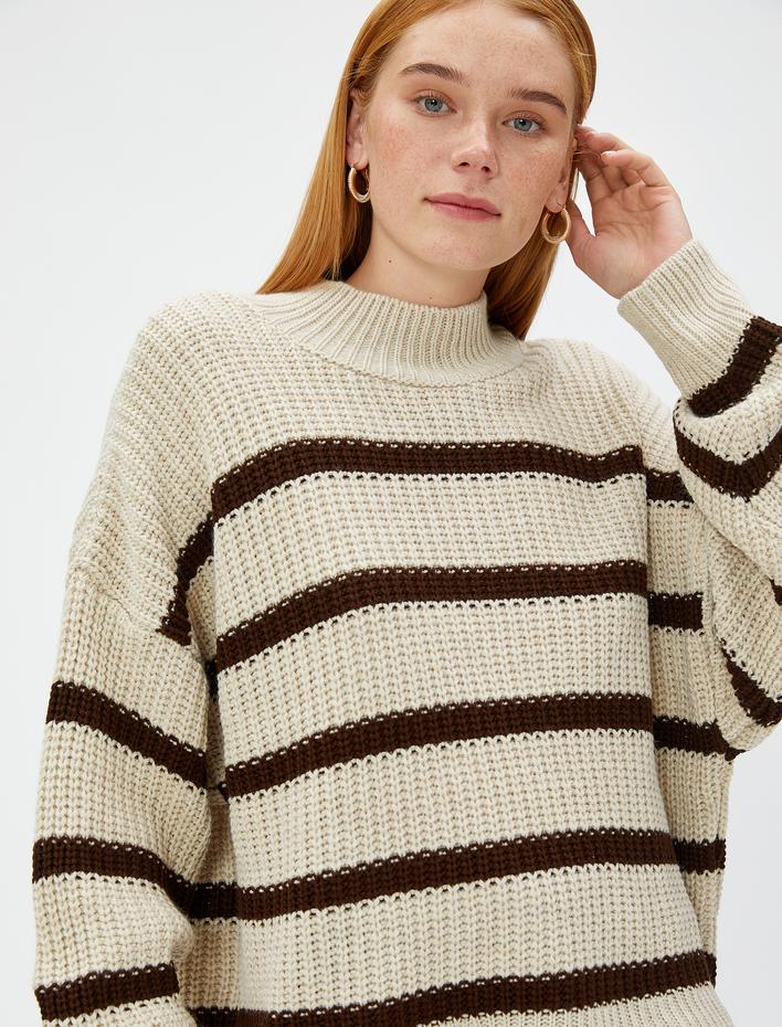  Örgü Kazak Yarım Balıkçı Yaka Kaşmir Dokulu