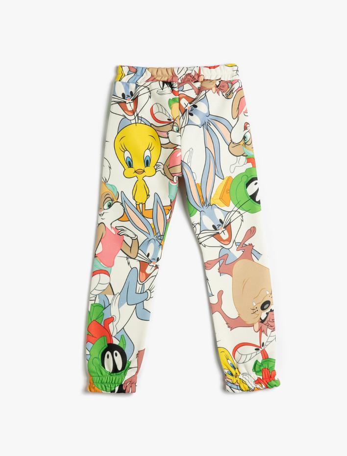 Kız Çocuk Looney Tunes Eşofman Altı Lisanslı Jogger Beli Lastikli Şardonlu