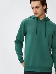 Basic Kapşonlu Sweat Uzun Kollu Şardonlu