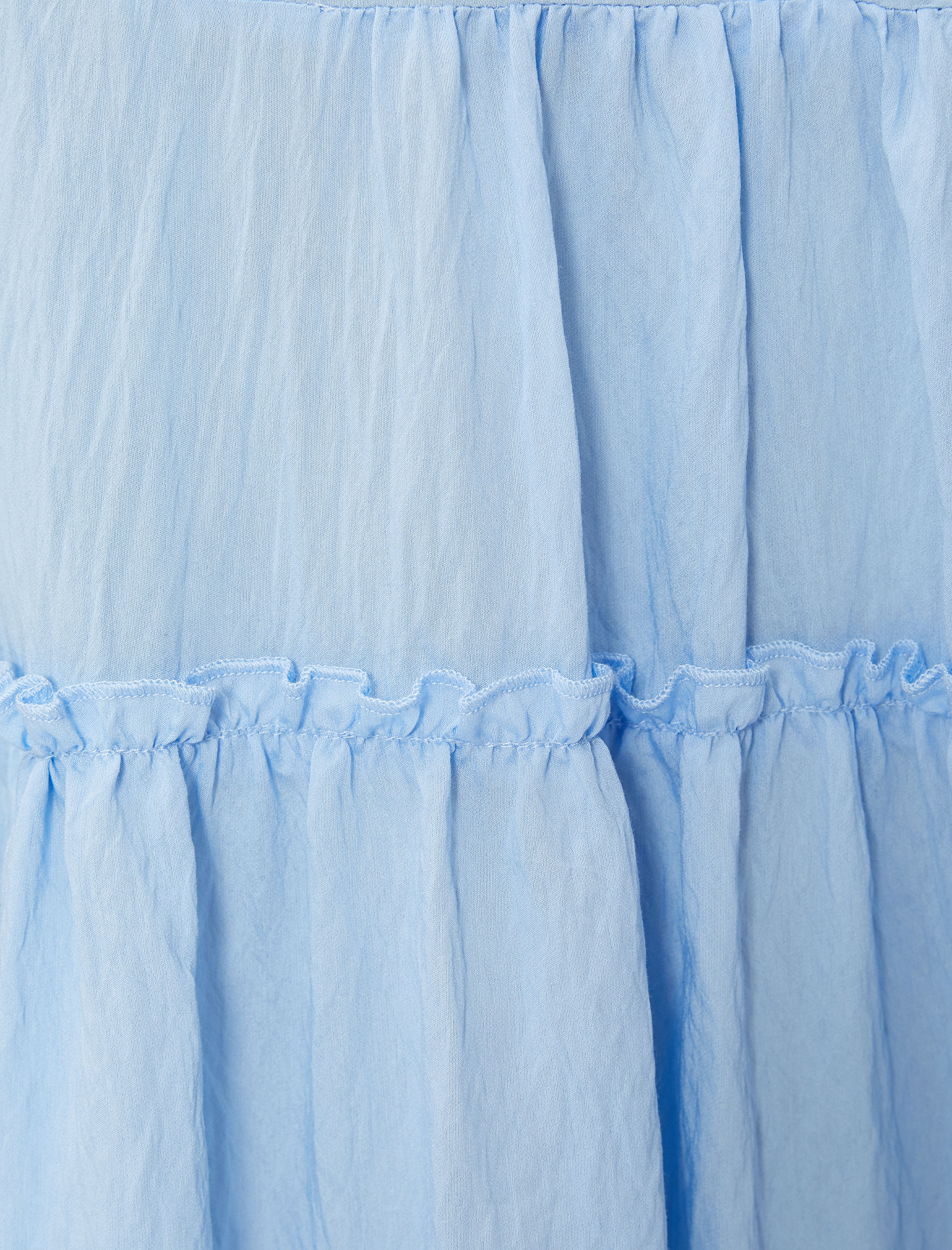 Mini Viskon Elbise Hakim Yaka Balon Kol Katlı