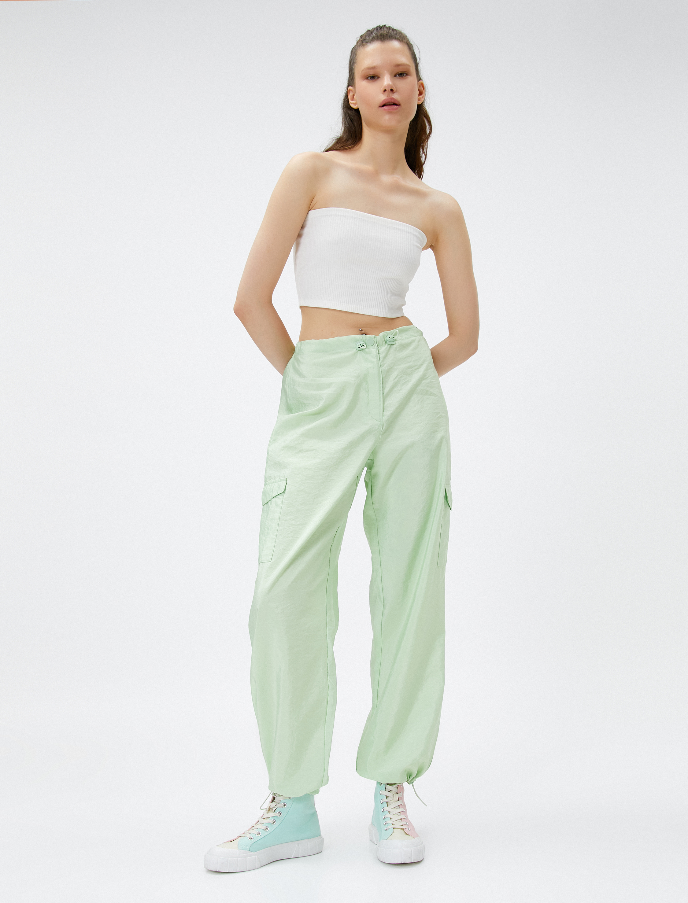   Paraşüt Pantolon Beli Lastikli Stoper Detaylı