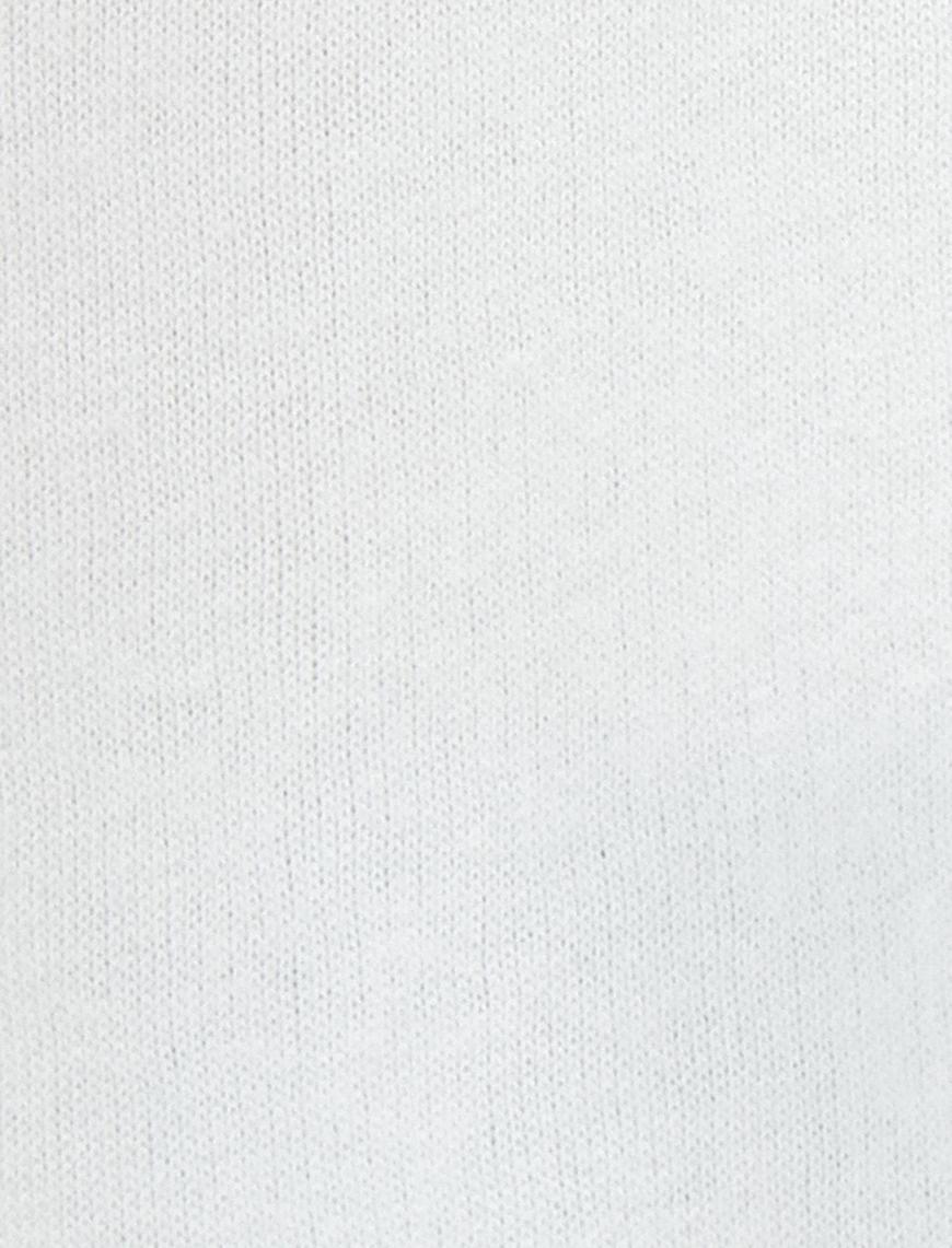   Şardonlu Bisiklet Yaka Sweatshirt Kolej İşlemeli Ribanalı