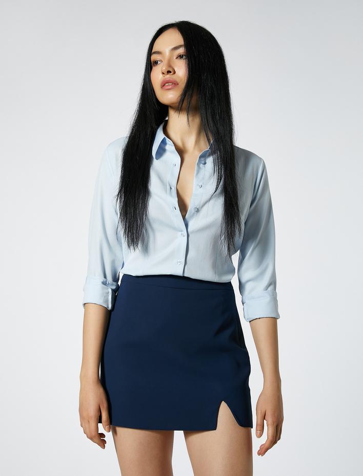  Basic Gömlek Uzun Kollu Slim Fit