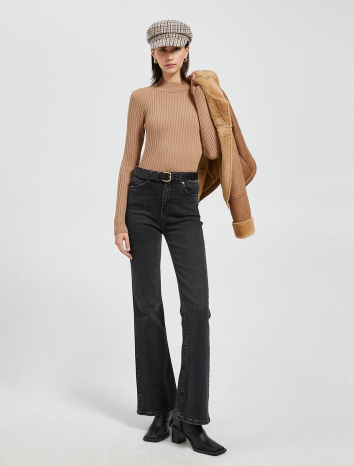  Yarım Balıkçı Yaka Kazak Slim Fit Triko