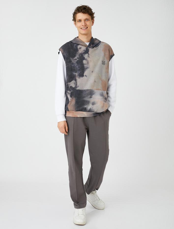  Eşofman Altı Dikiş Detaylı Beli Bağcıklı Cepli