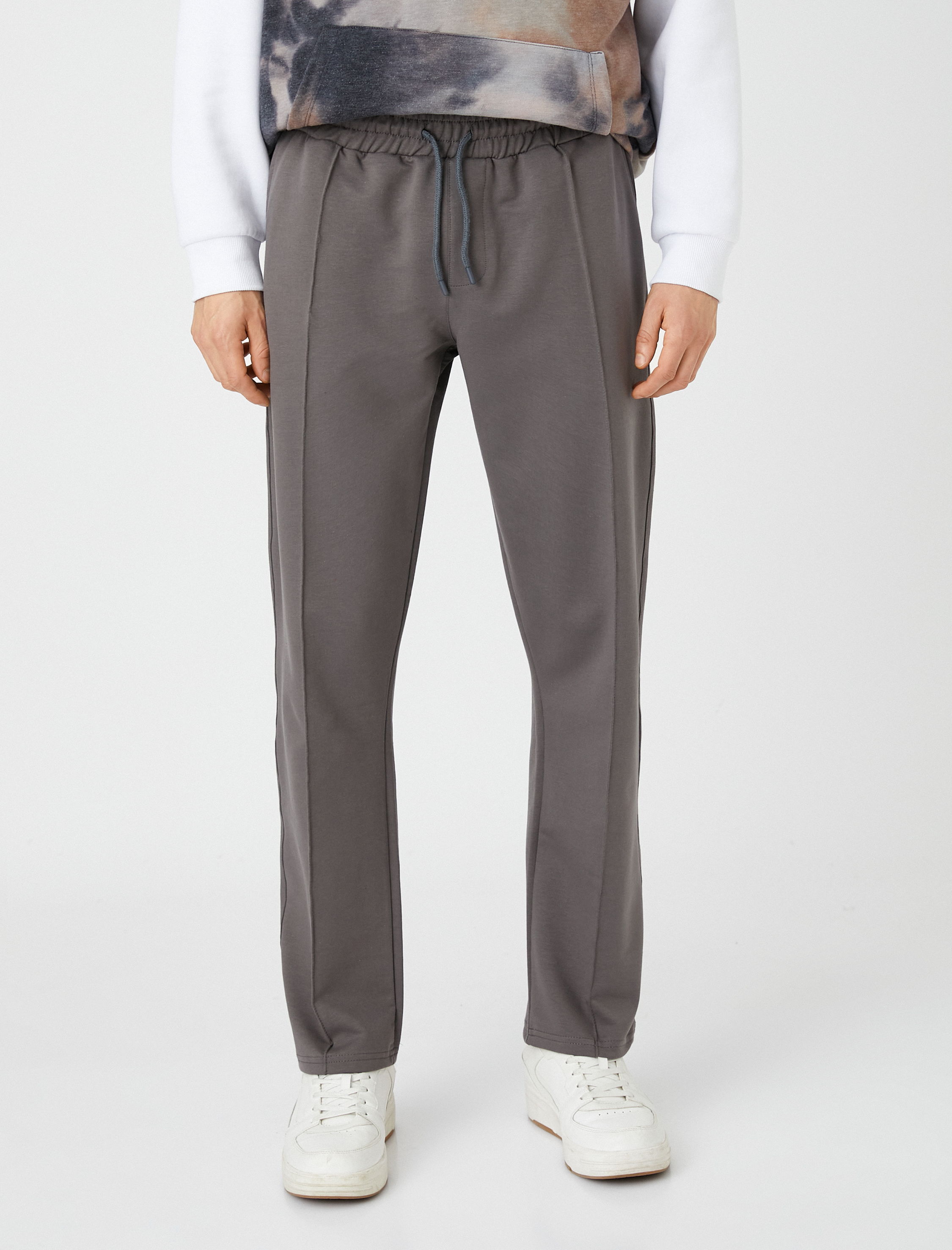   Eşofman Altı Dikiş Detaylı Beli Bağcıklı Cepli