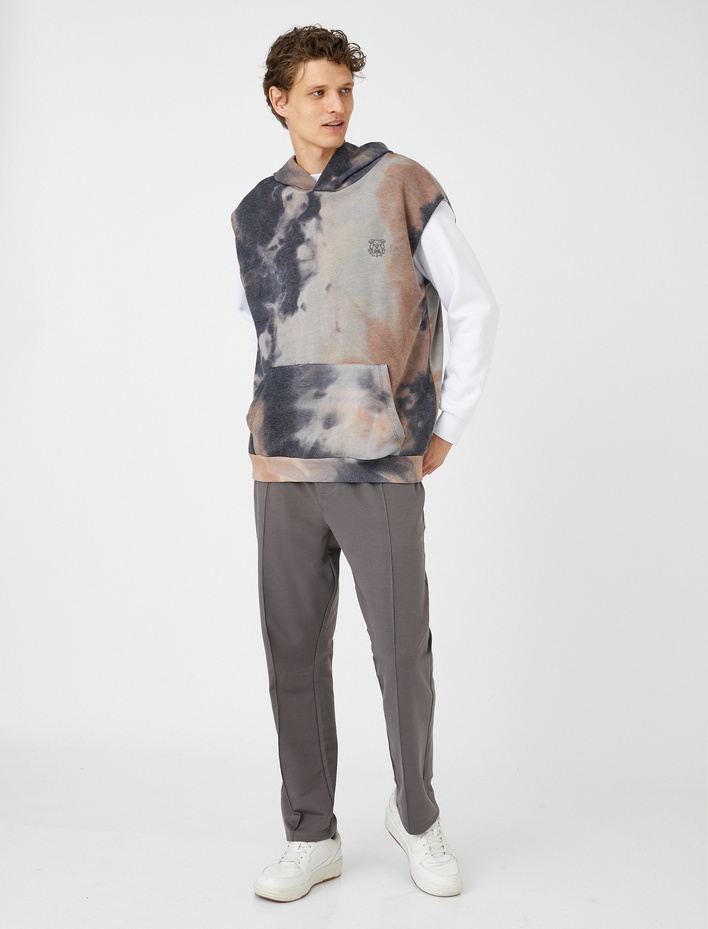  Eşofman Altı Dikiş Detaylı Beli Bağcıklı Cepli