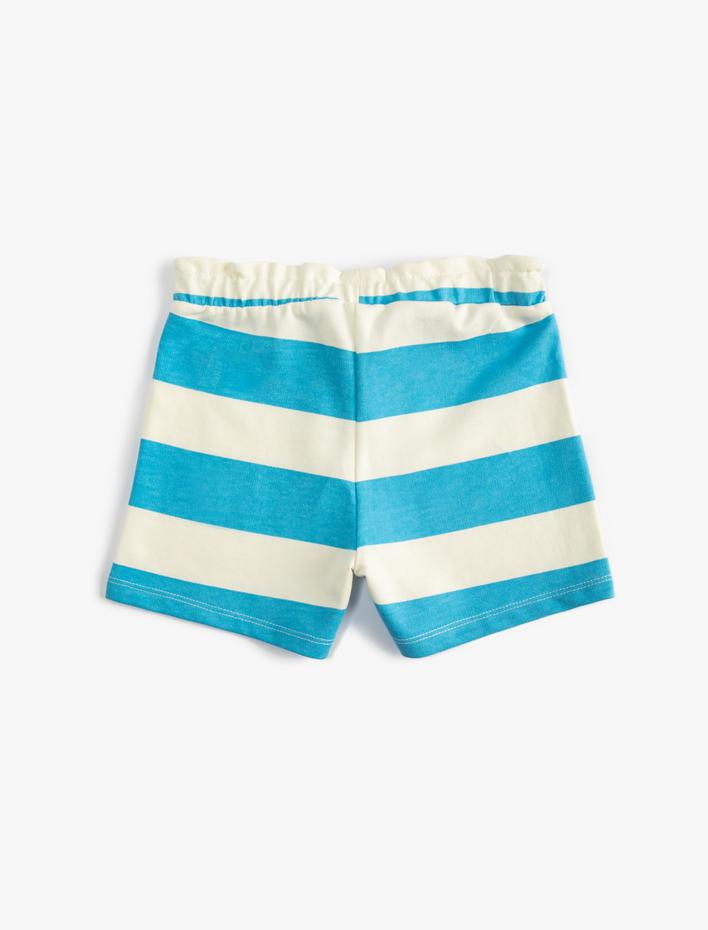 Kız Çocuk Şort Beli Bağlamalı Pamuklu