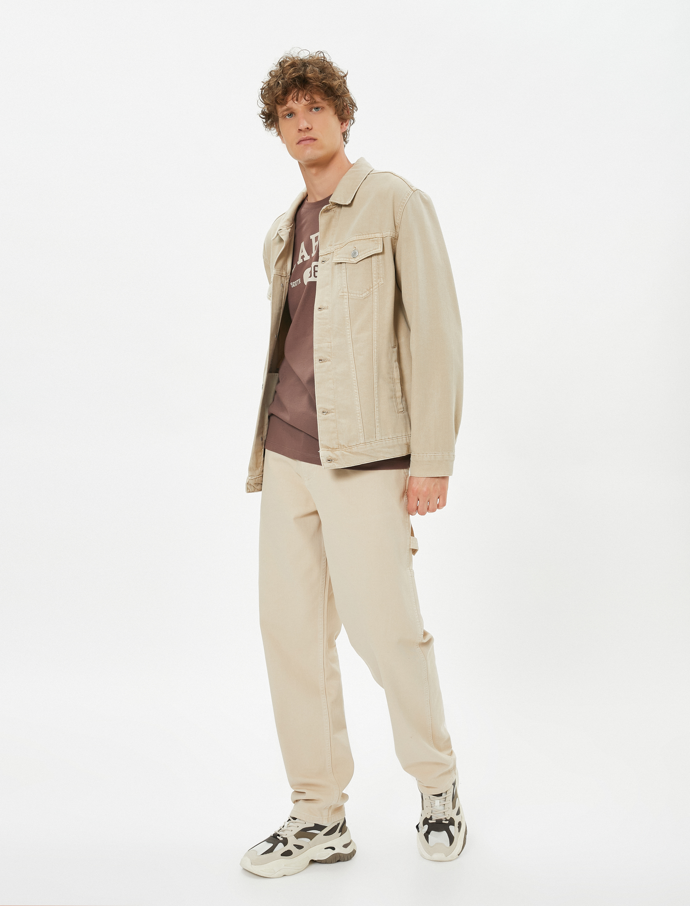   Kargo Pantolon Cep Detaylı Düğmeli Pamuklu