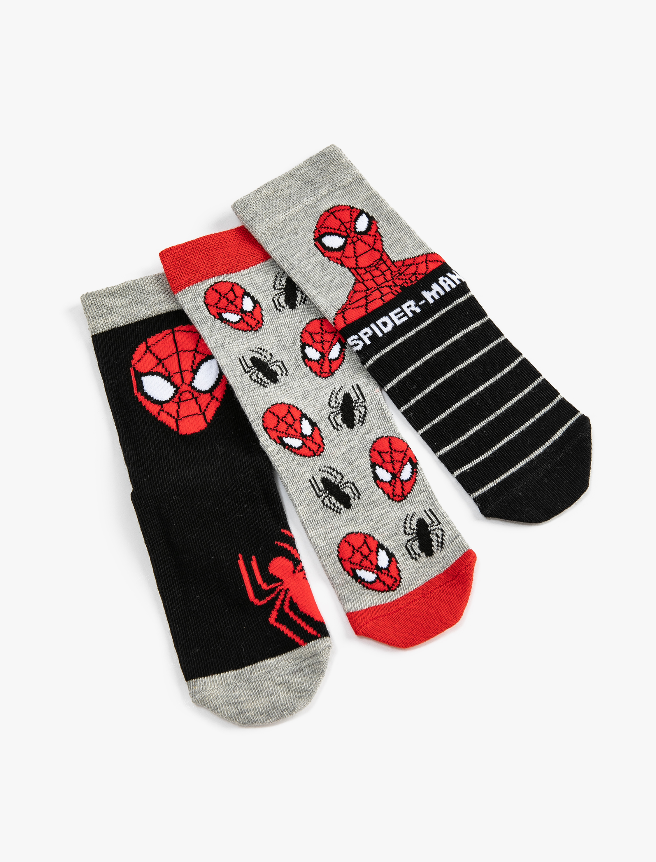  Erkek Çocuk Örümcek Adam Çorap Lisanslı 3'lü