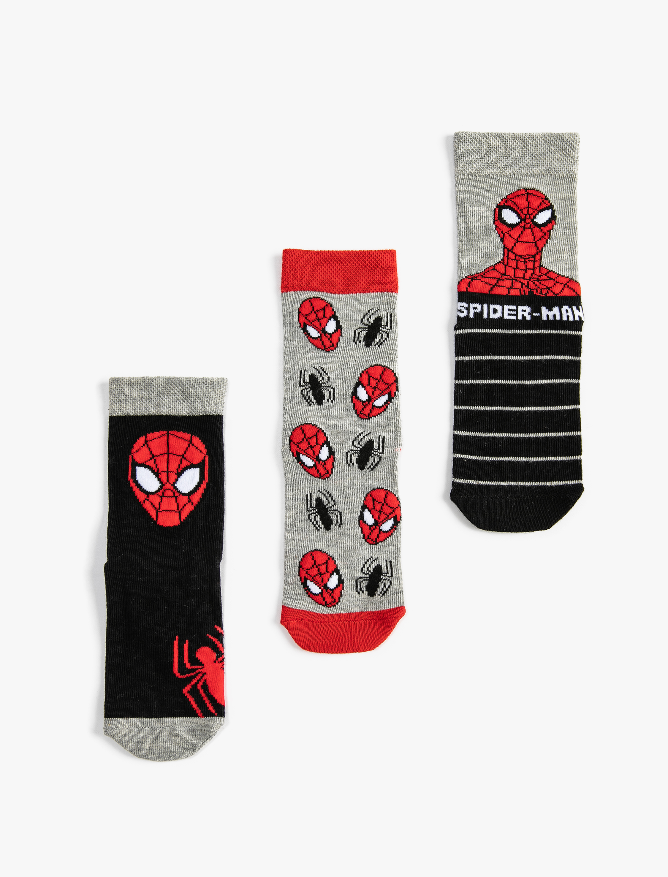 Erkek Çocuk Örümcek Adam Çorap Lisanslı 3'lü