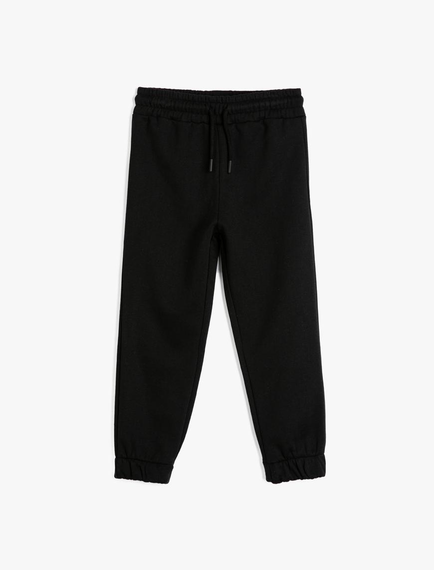  Erkek Çocuk Basic Jogger Eşofman Altı Beli Bağlamalı Şardonlu