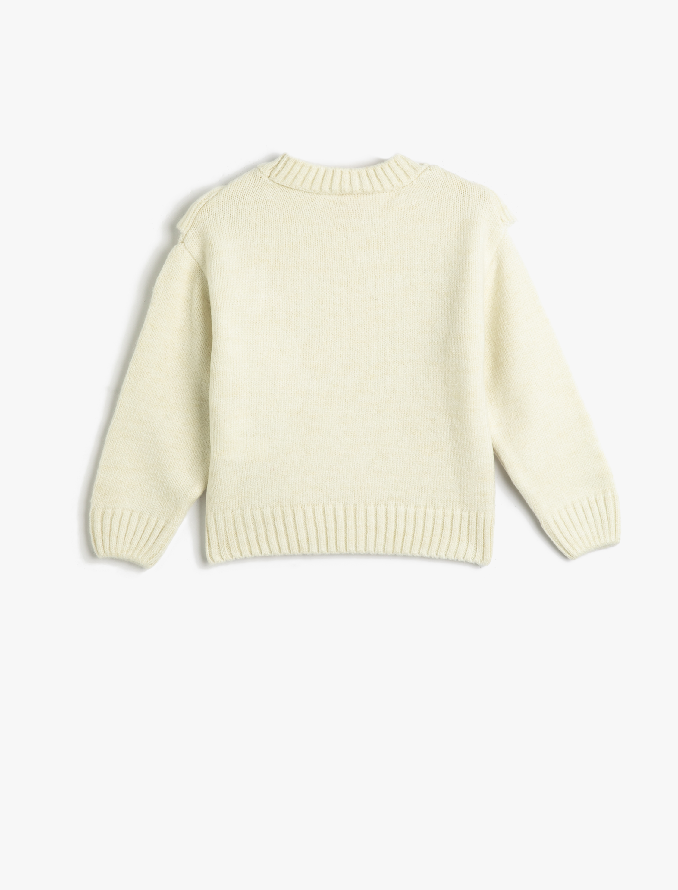  Kız Bebek Kazak Triko Yumuşak Dokulu Fırfırlı Yuvarlak Yaka