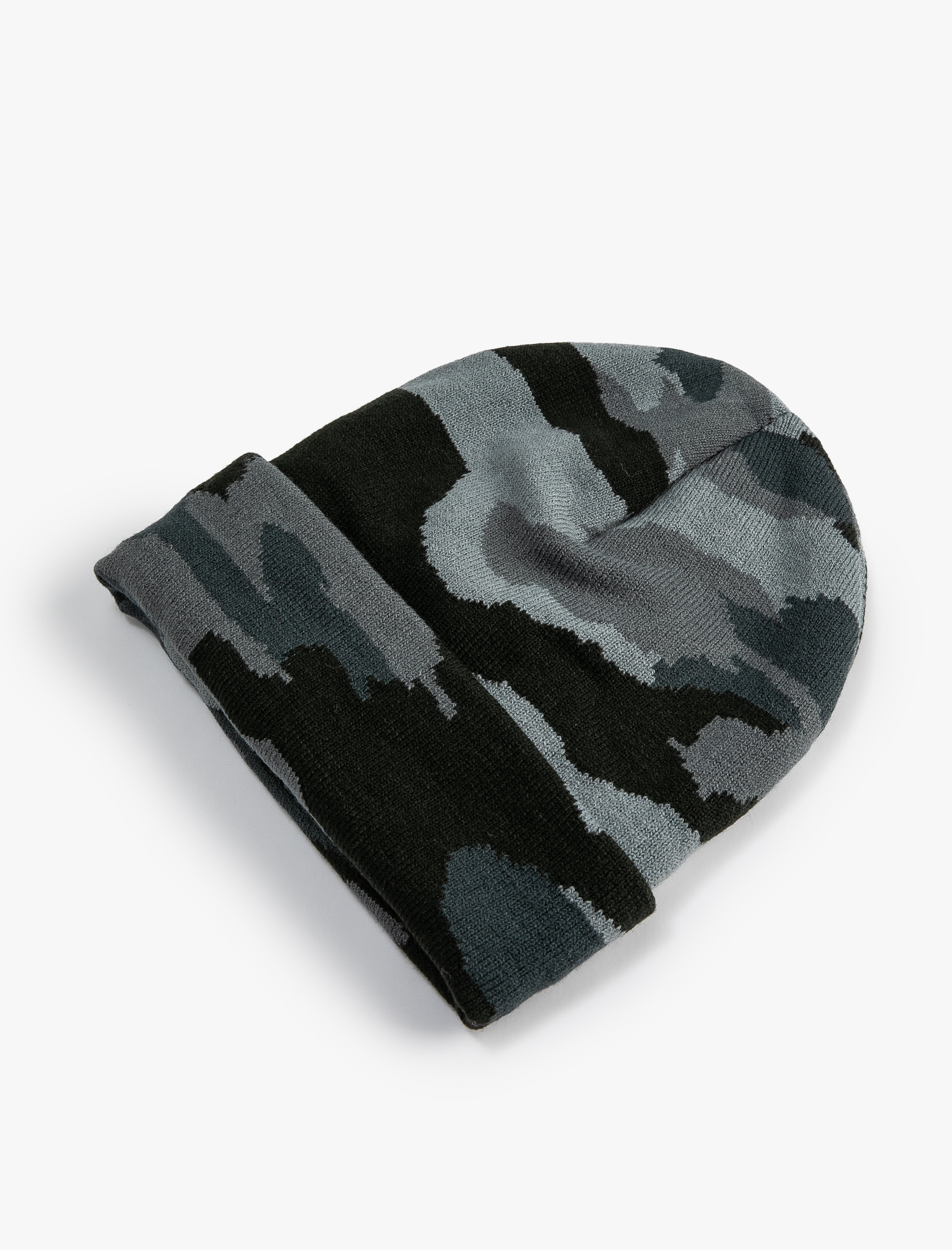  Erkek Kamuflaj Bere Örgü Katlama Detaylı Çok Renkli