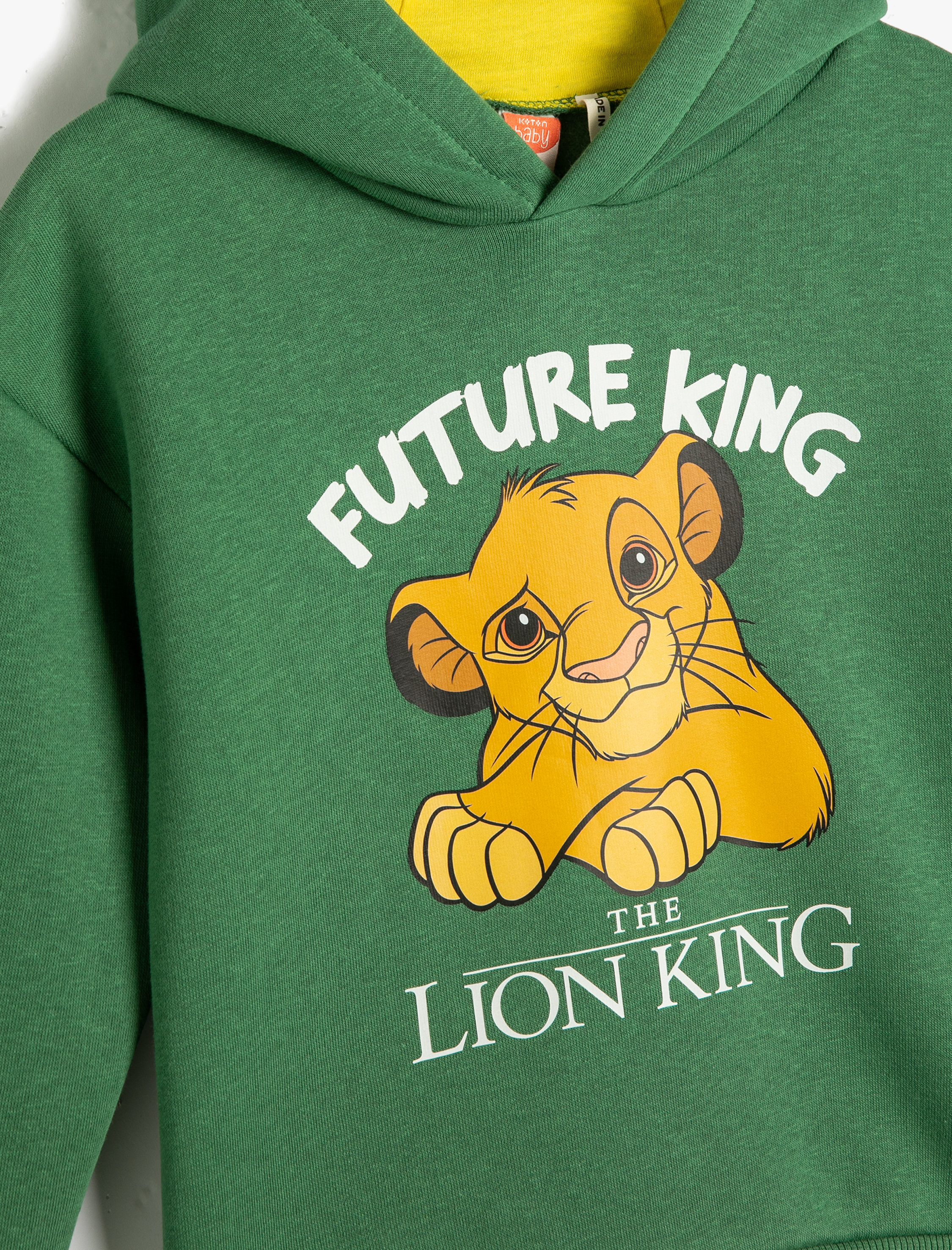 Erkek Bebek Aslan Kral Sweatshirt Kapüşonlu Lisanslı Şardonlu