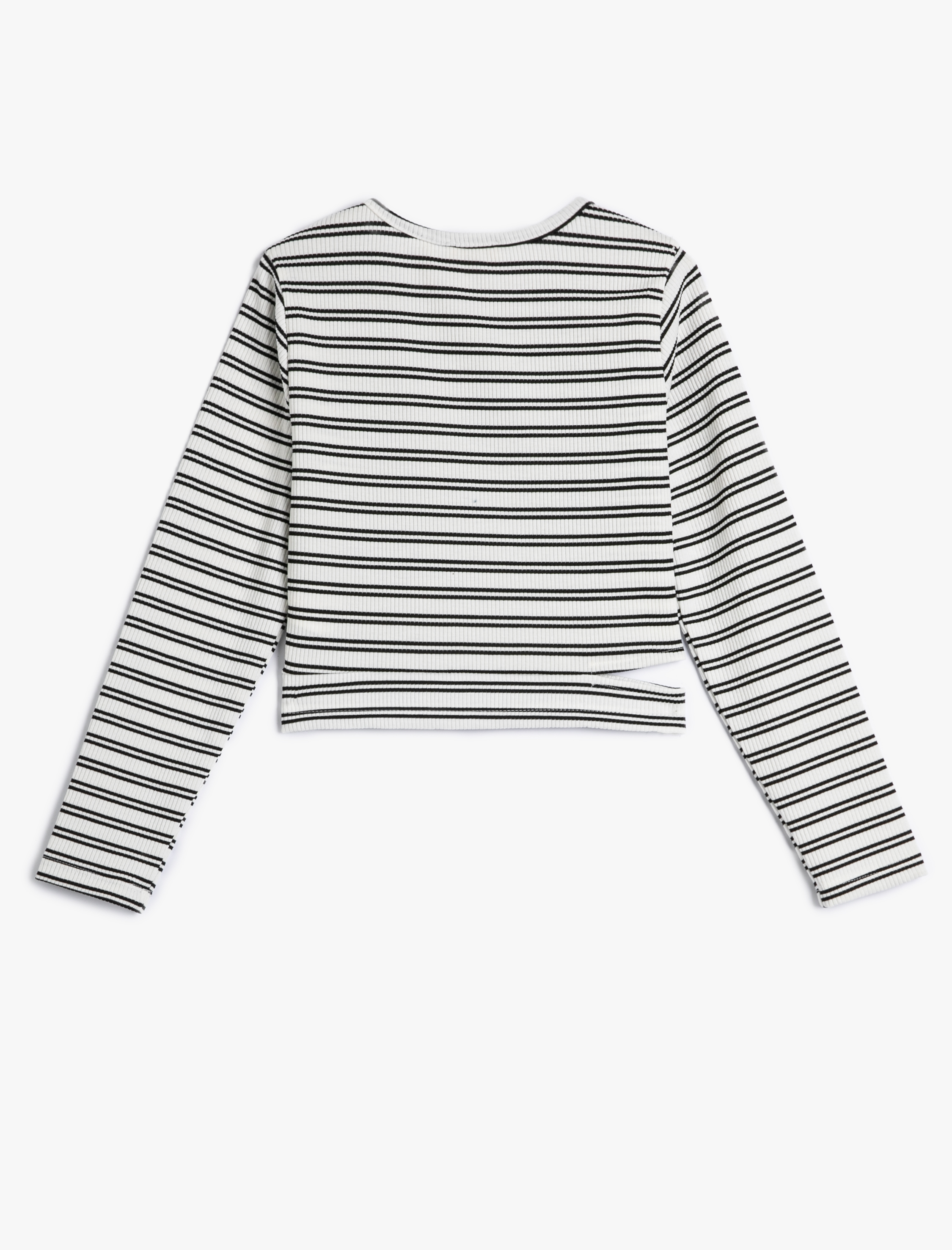  Kız Çocuk Bluz Uzun Kollu Bisiklet Yaka Pencere Detaylı Kaşkorse