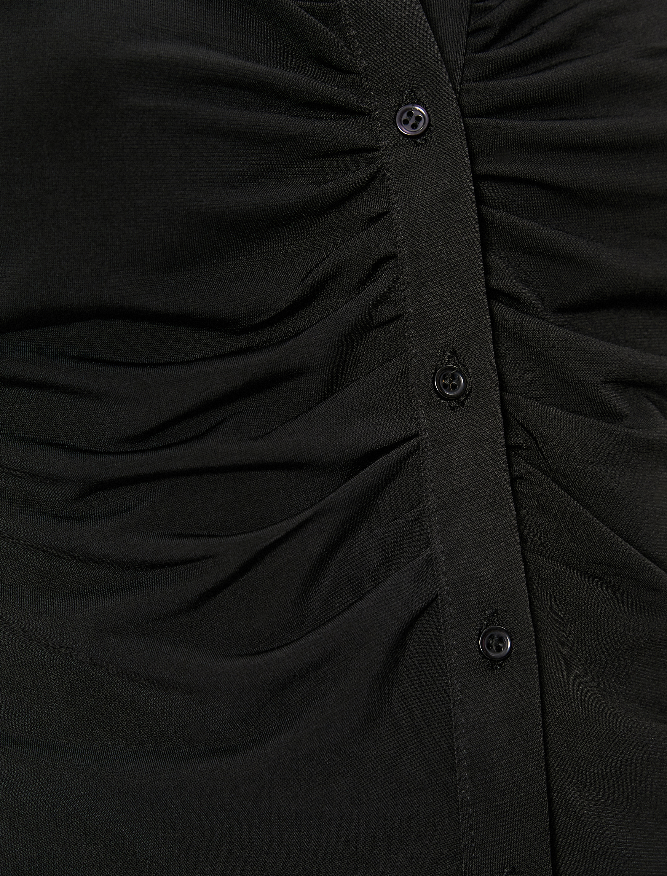   Uzun Kollu Gömlek Drapeli Düğme Detaylı