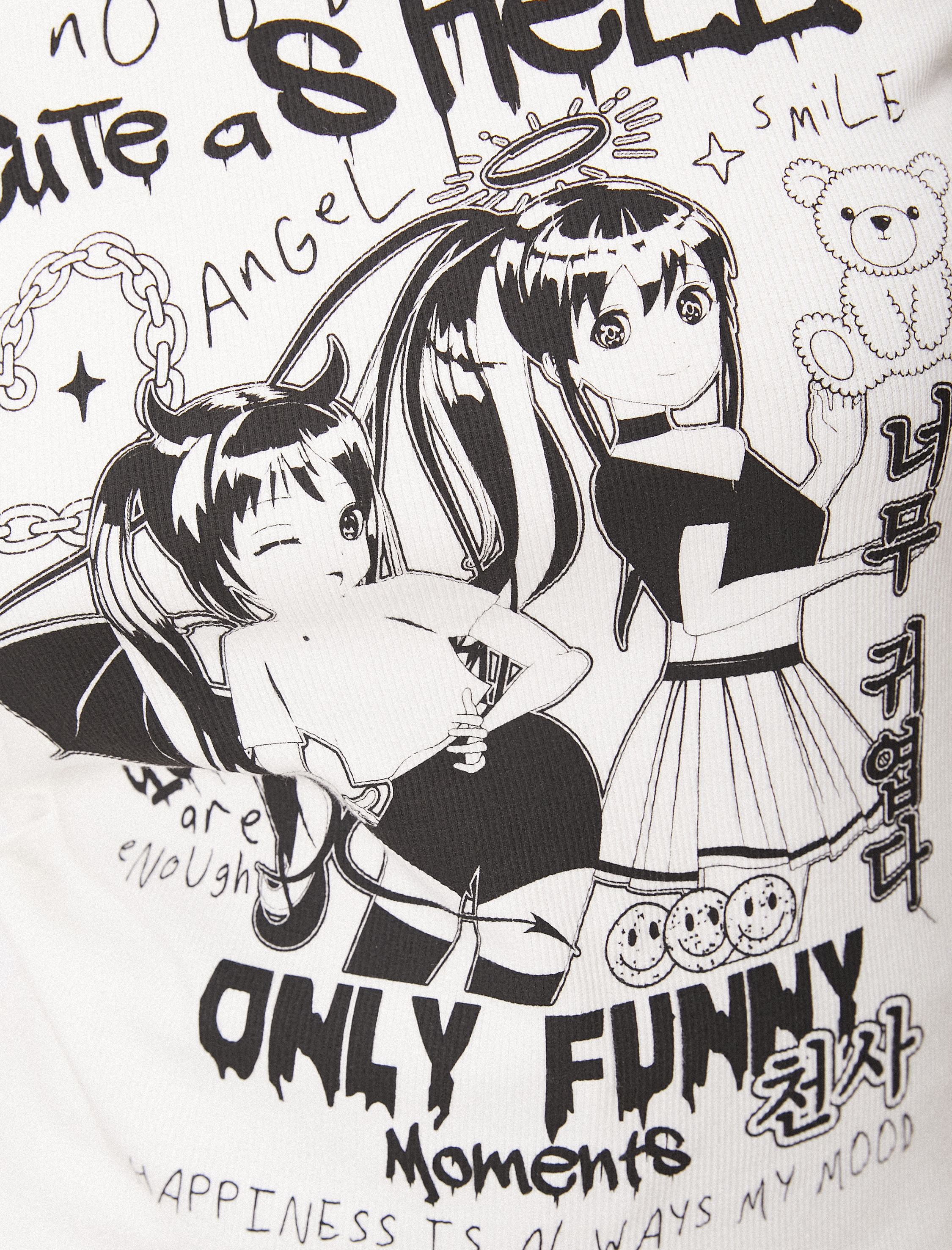   Anime Tişört Baskılı Slim Fit Bisiklet Yaka Kısa Kollu Pamuklu