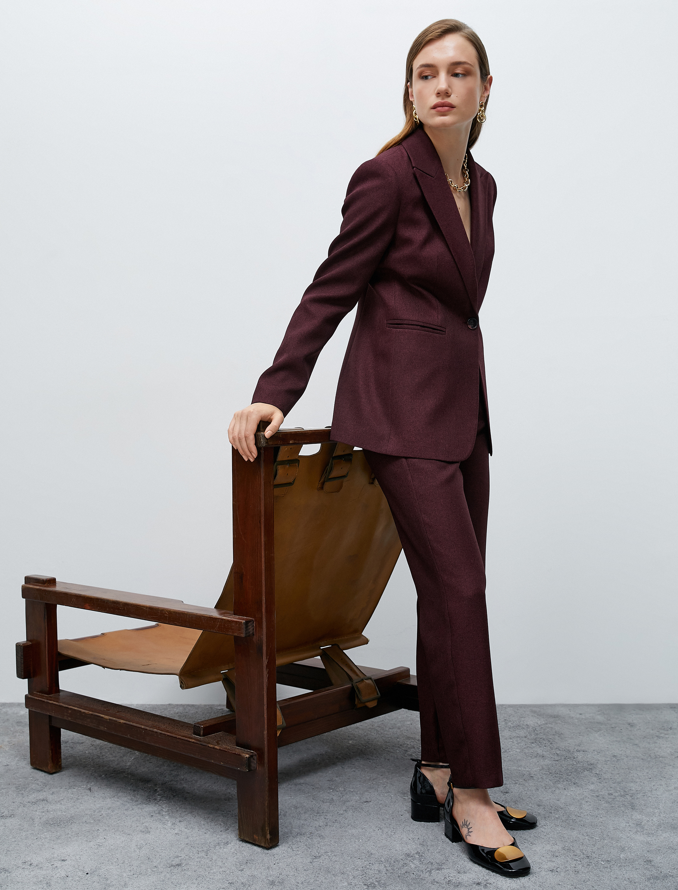   Blazer Ceket Tek Düğmeli Gizli Cep Detaylı Astarlı