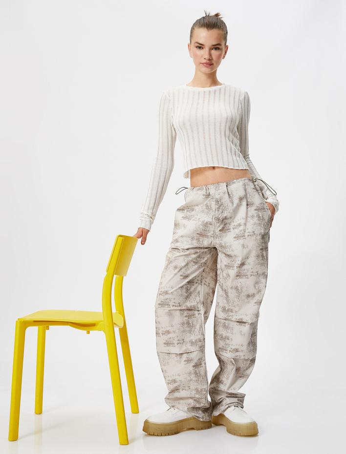  Paraşüt Pantolon Cepli Beli Lastikli Stoperli