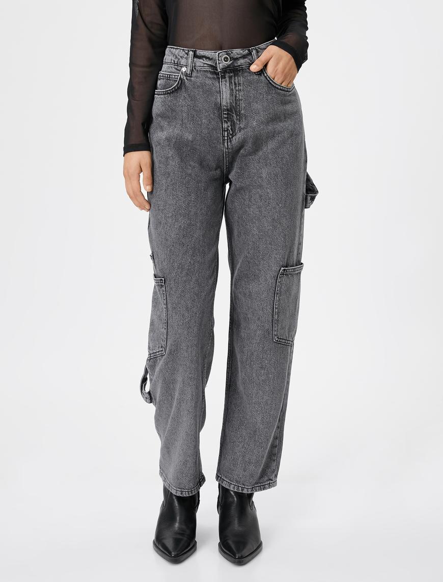   Yüksek Bel Kot Straight Jean Kot Pantolon Düz Paça - Eve Jeans