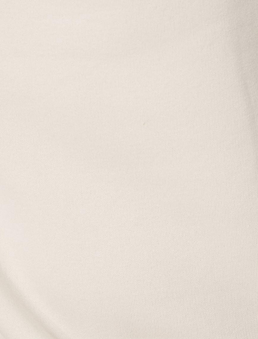   Basic Sweatshirt Polo Yaka Etiket Baskı Detaylı Ribanalı Şardonlu