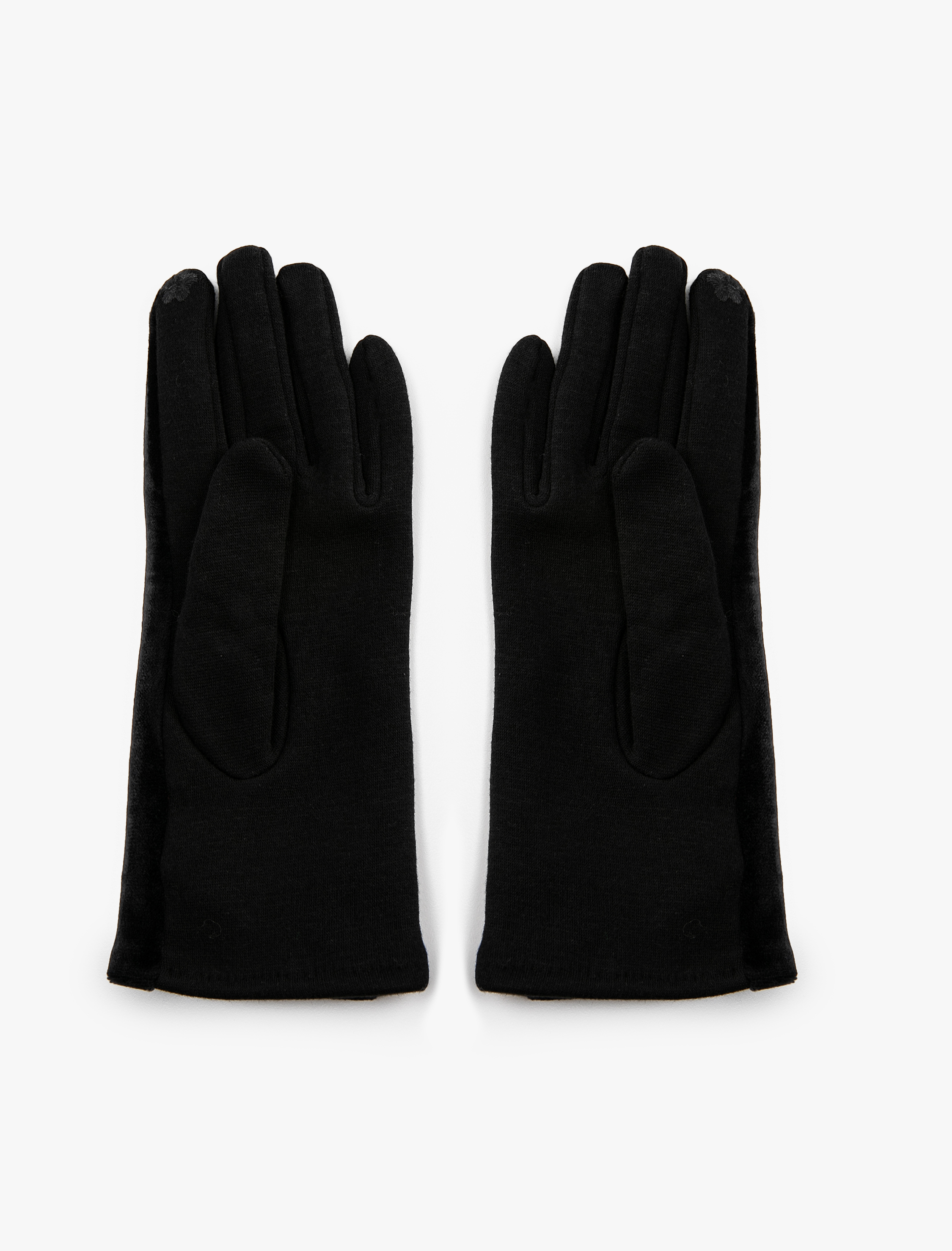  Kadın Eldiven Süet Görünümlü Boncuk İşlemeli