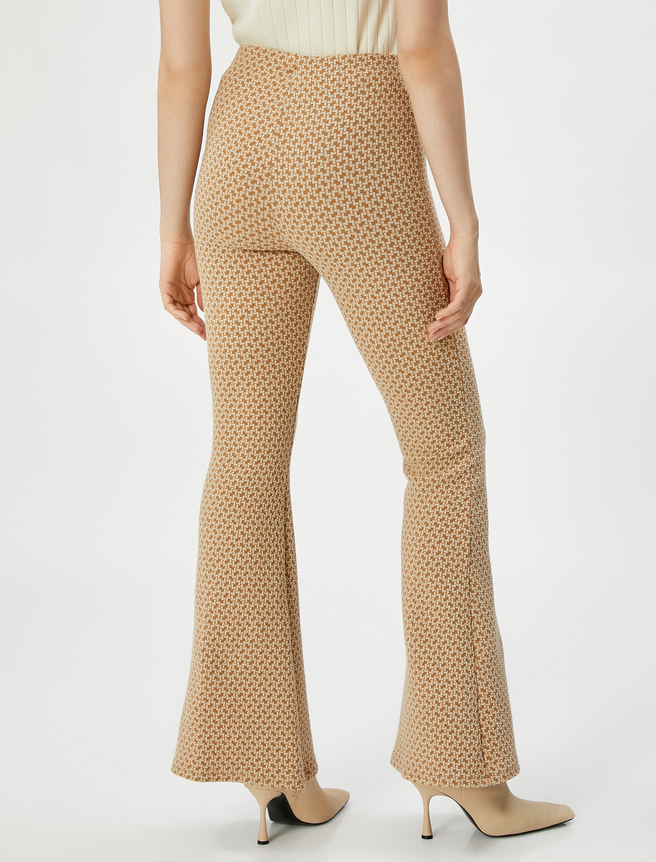   İspanyol Paça Tayt Pantolon Yüksek Bel