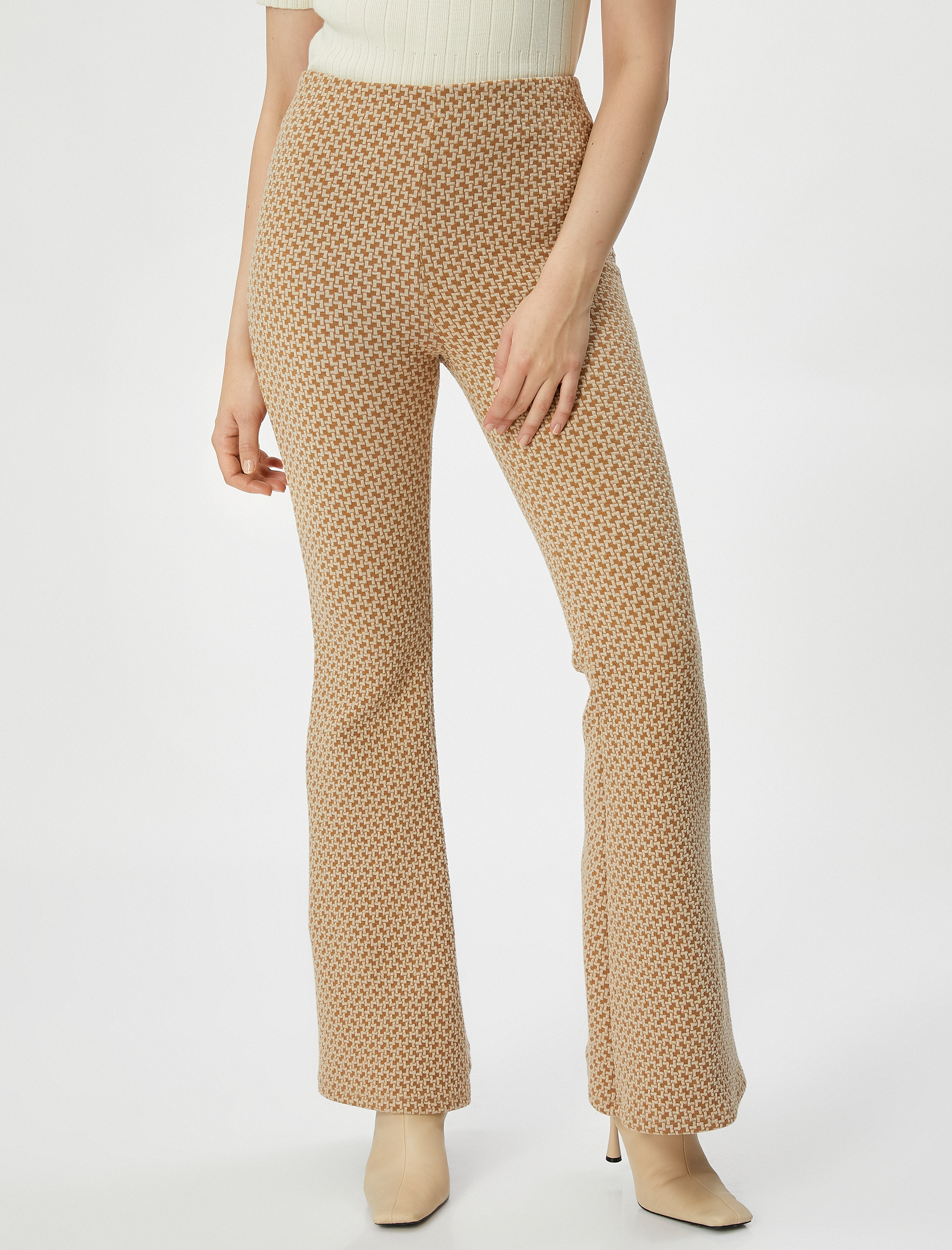   İspanyol Paça Tayt Pantolon Yüksek Bel