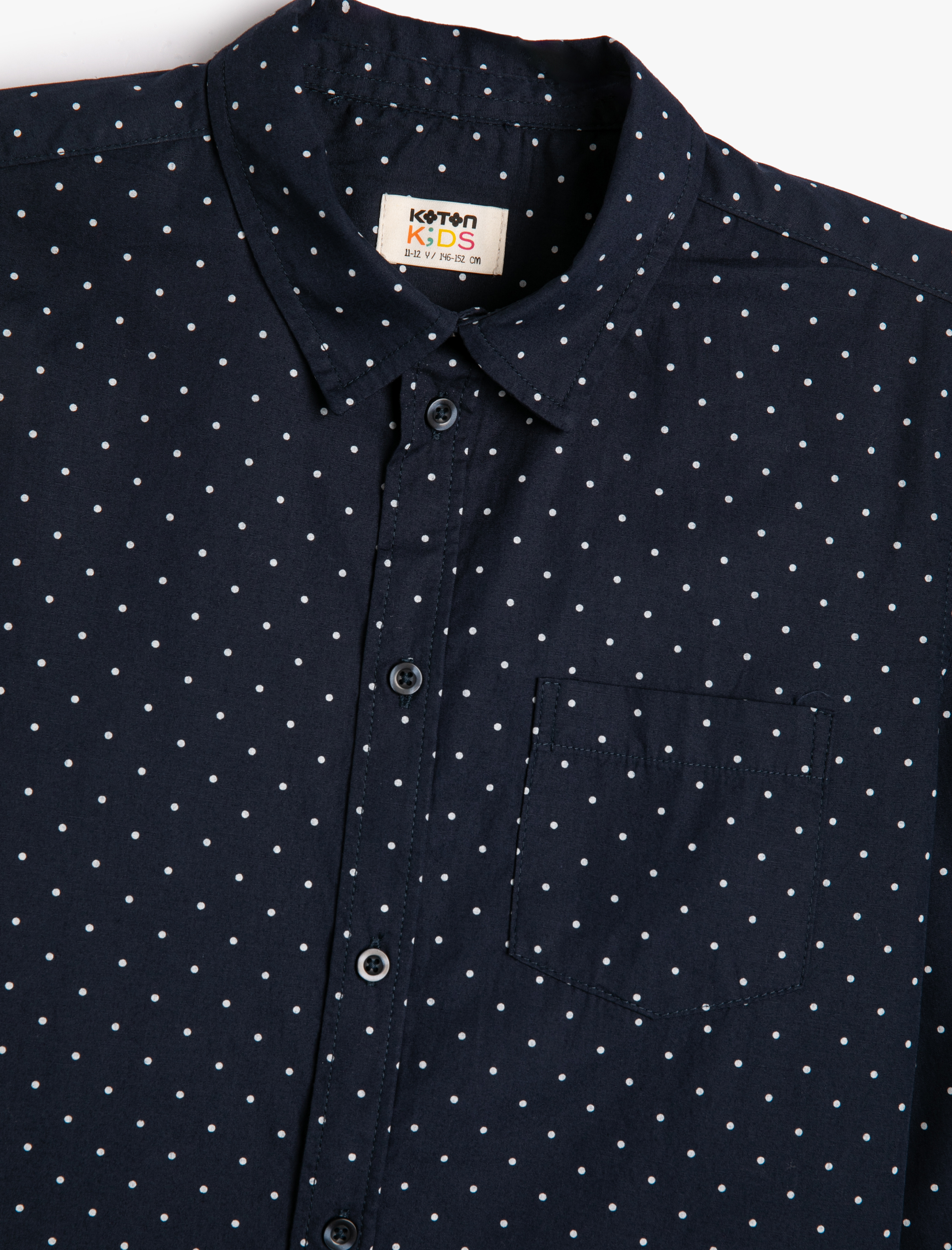  Erkek Çocuk Gömlek Cep Detaylı Uzun Kollu Pamuklu Klasik Yaka