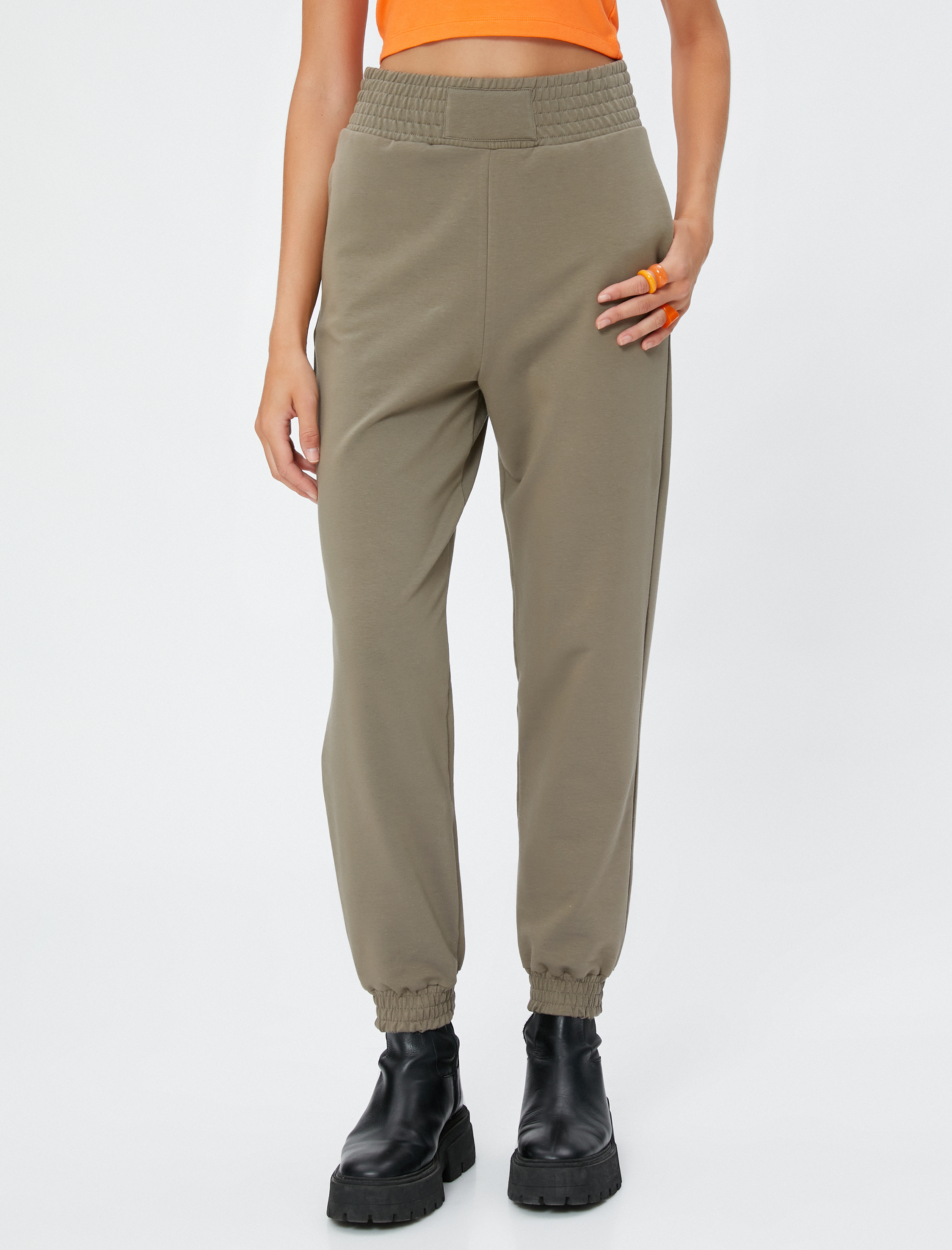   Jogger Eşofman Altı Yüksek Bel Cep Detaylı