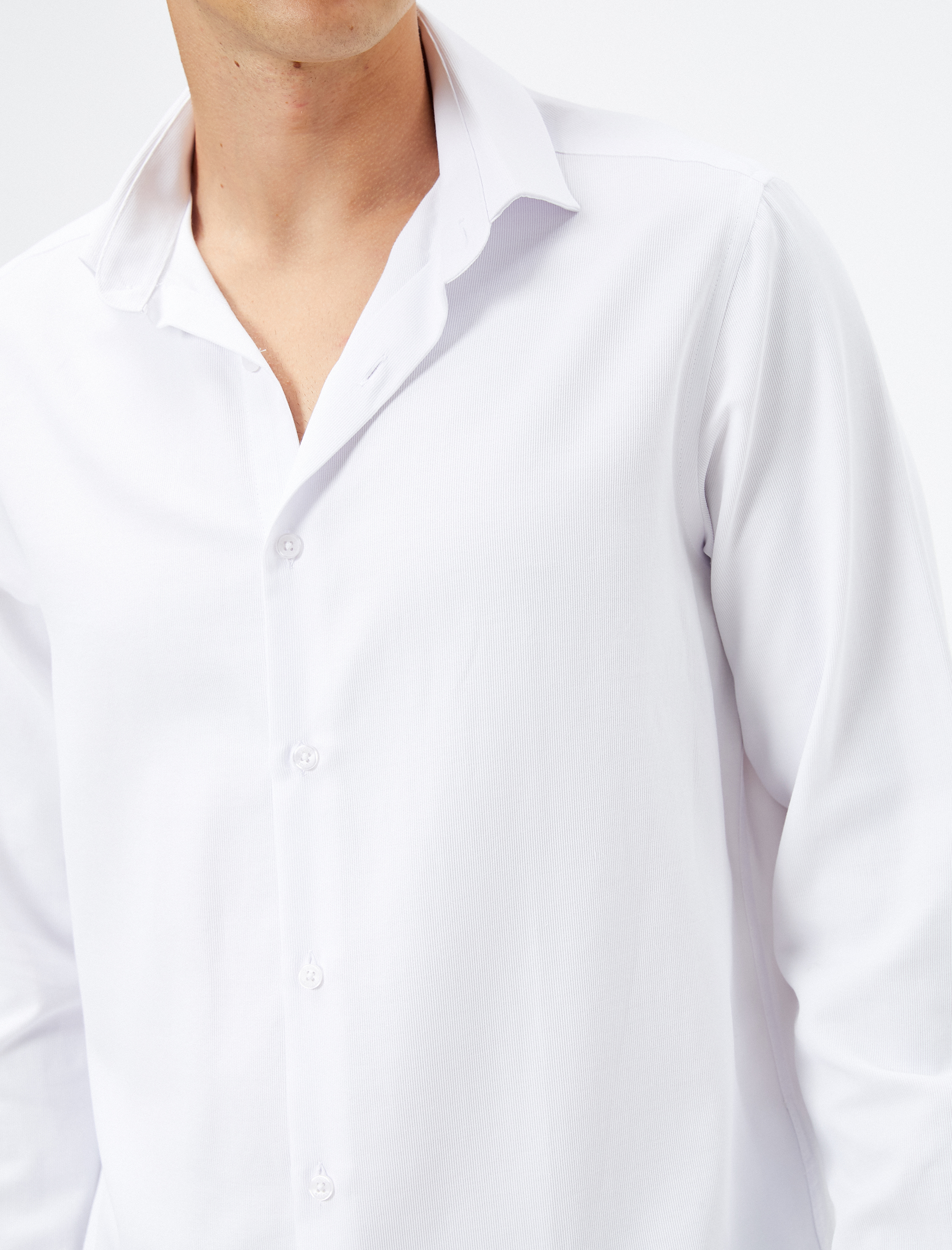   Basic Gömlek Klasik Yaka Düğmeli Uzun Kollu Non Iron