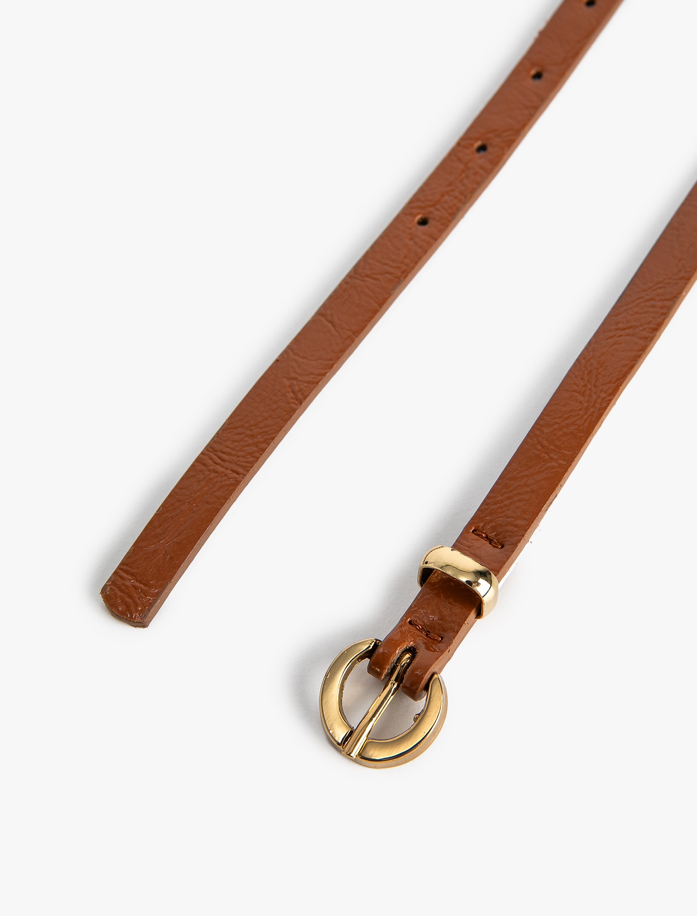  Kadın İnce Kemer Suni Deri Metal Tokalı