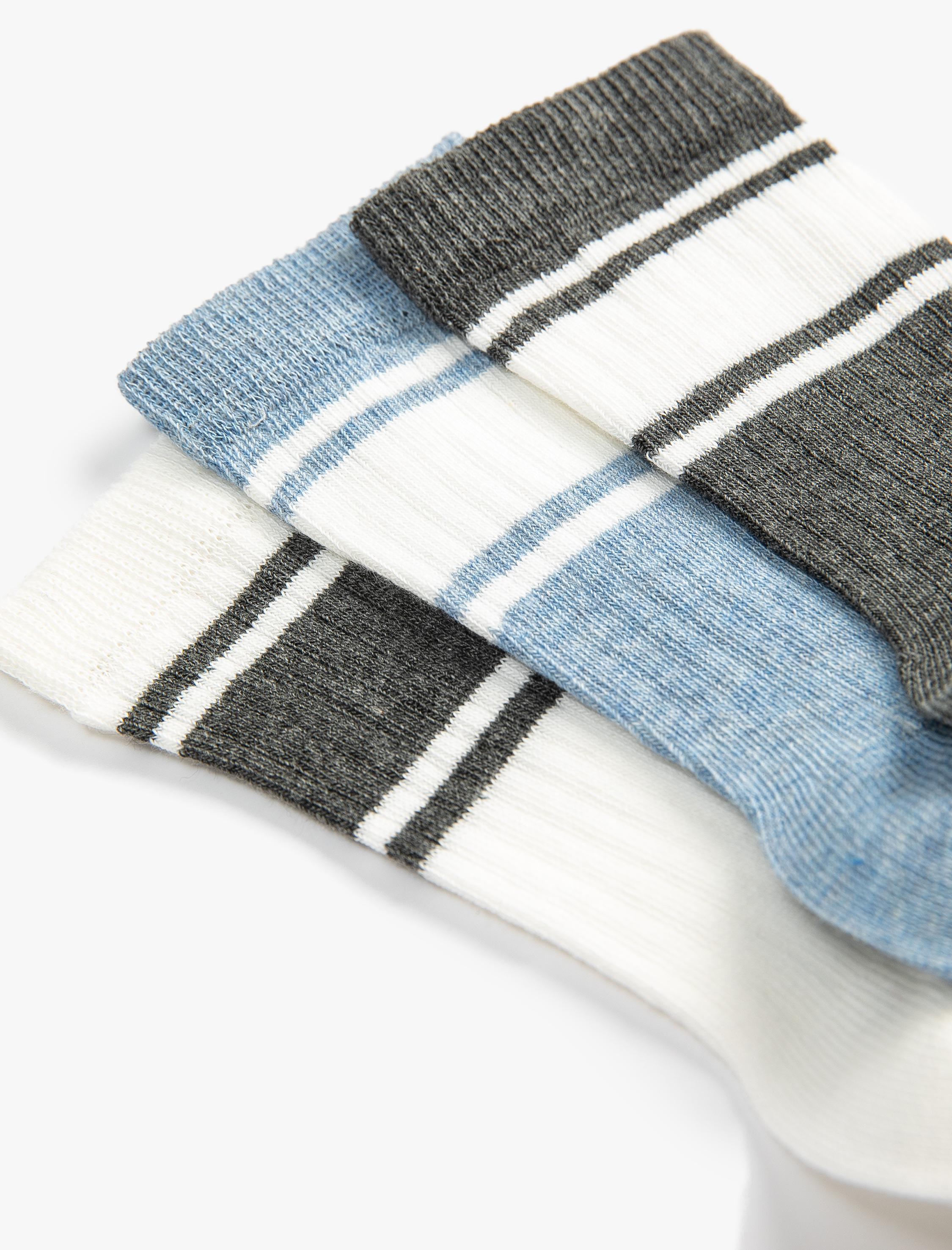 Erkek Çocuk Çorap 3’lü Çizgili Pamuk Karışımlı