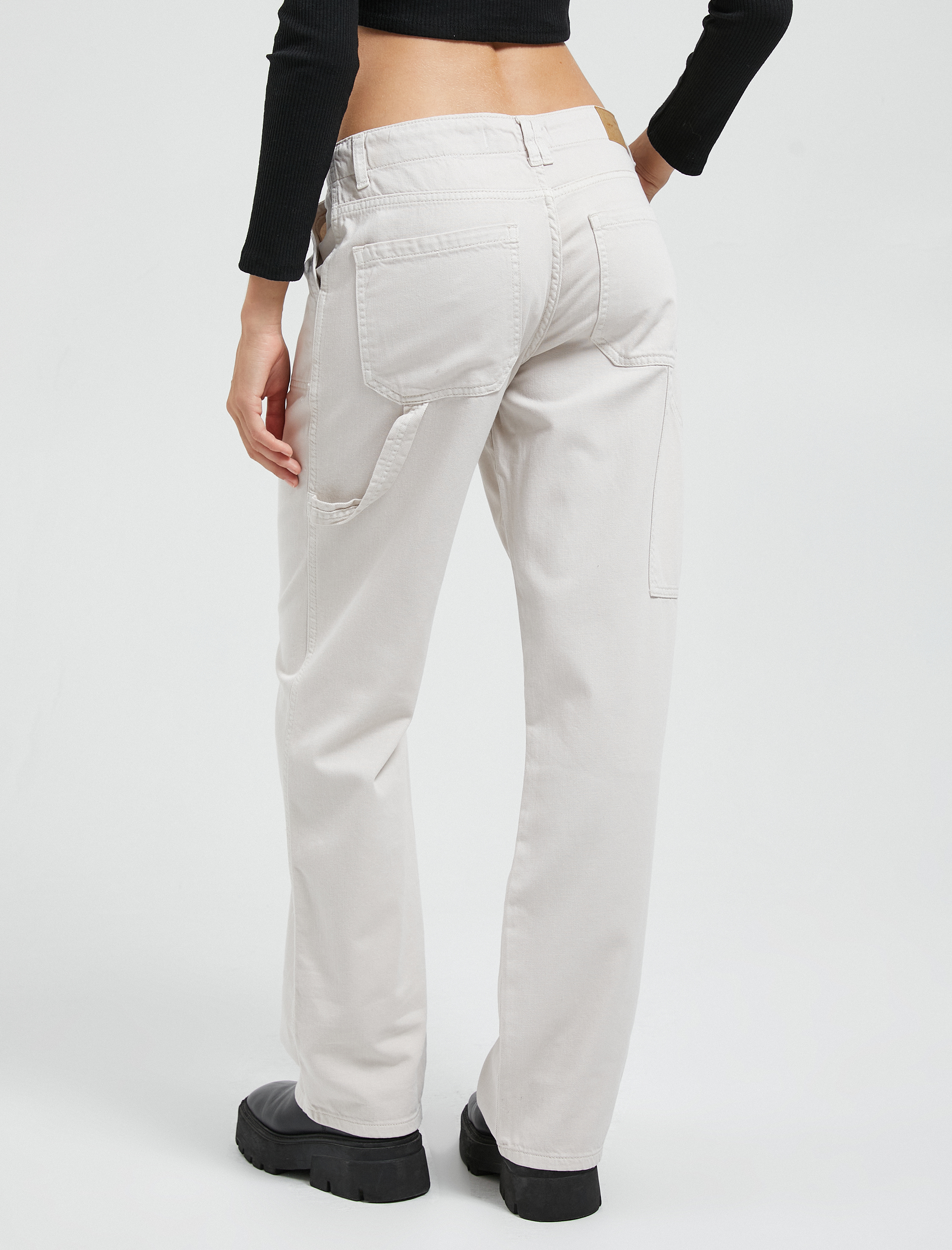   Kargo Pantolon Cep Detaylı Geniş Paça Düşük Bel