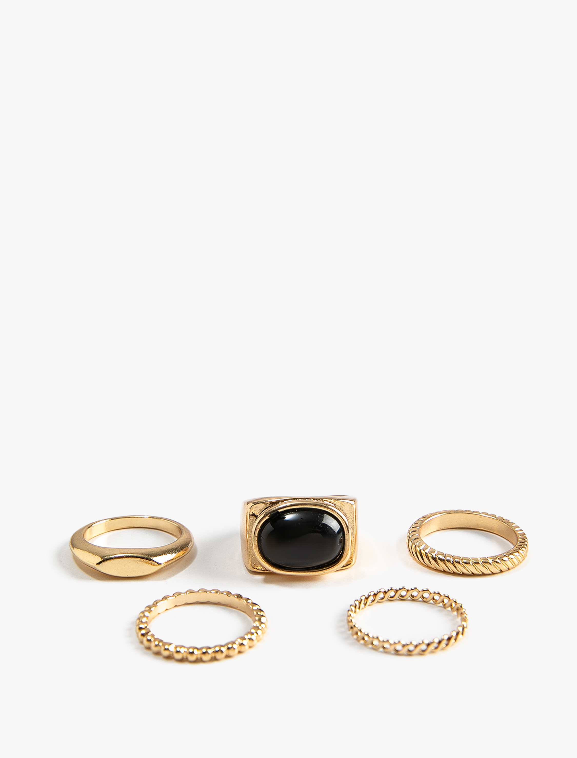  Kadın Vintage Yüzük Seti 4'lü Metal Taşlı