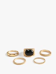 Vintage Yüzük Seti 4'lü Metal Taşlı