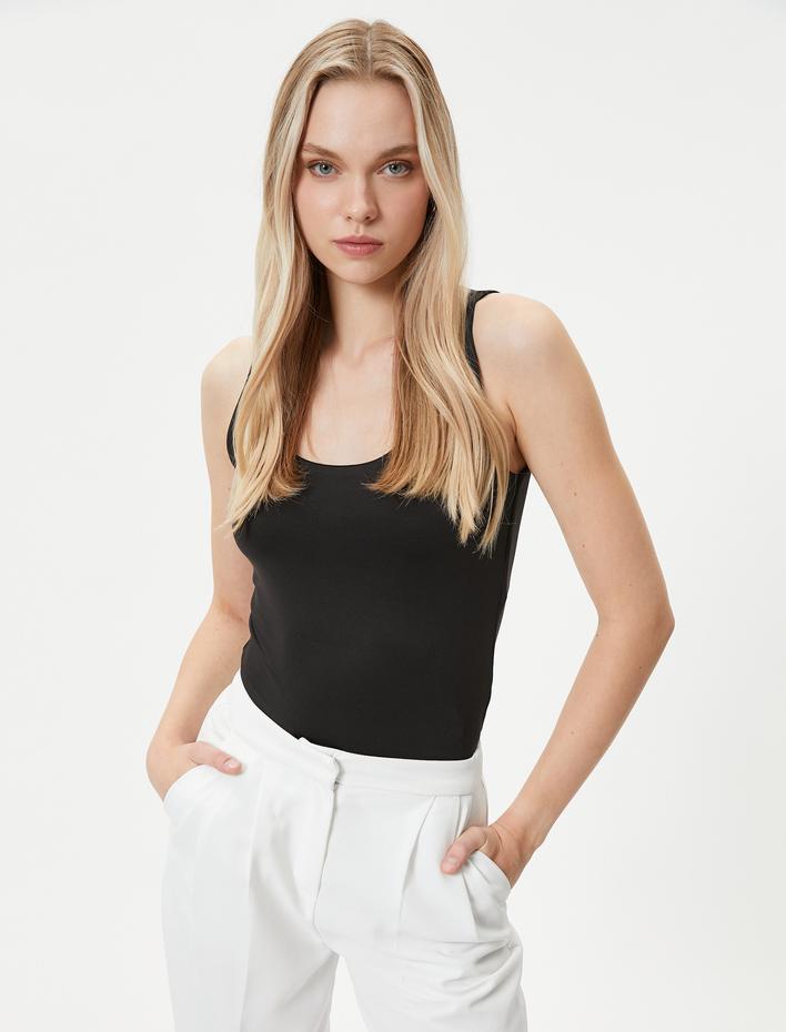  Askılı Atlet Basic U Yaka Slim Fit