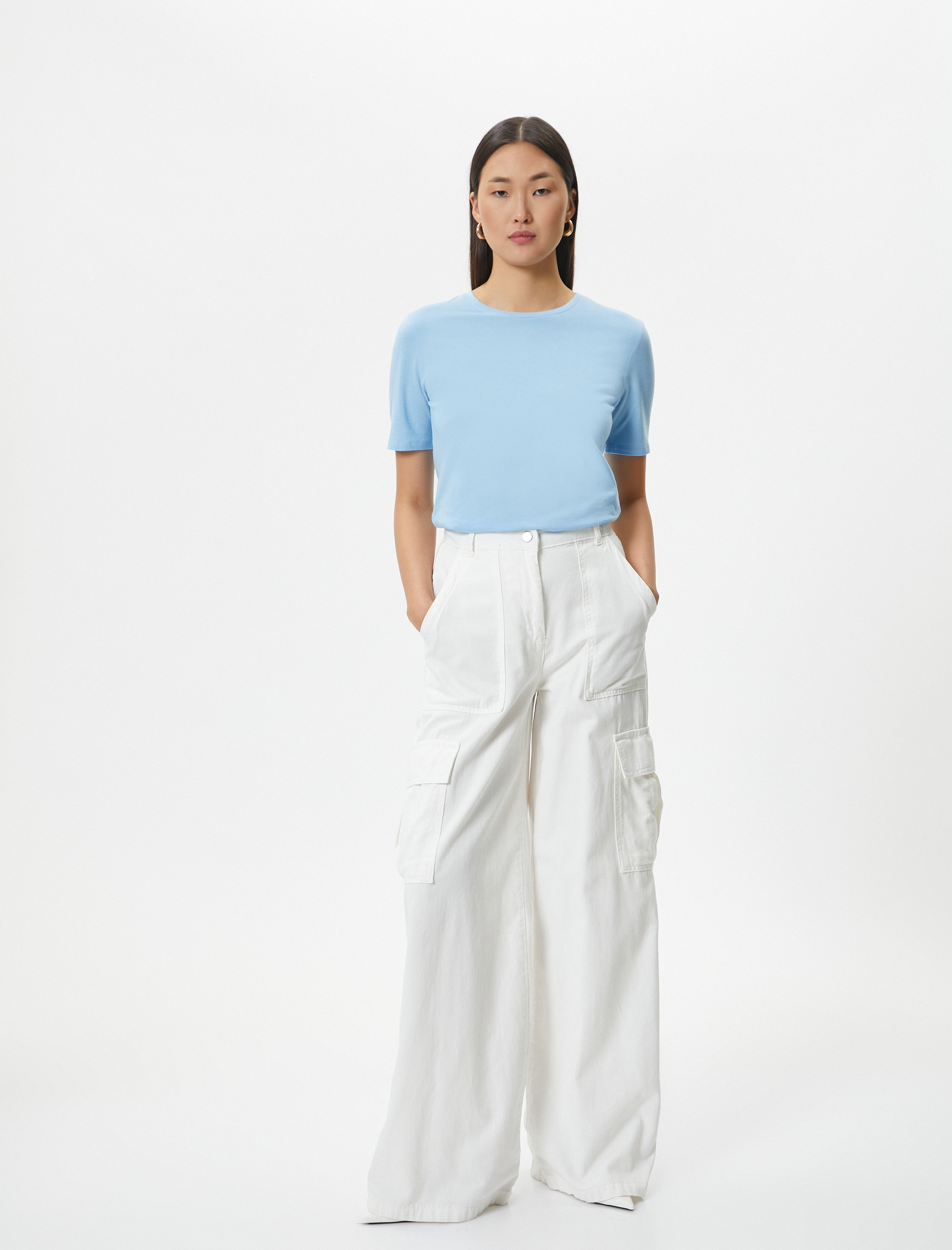   Basic Tişört Kısa Kollu Bisiklet Yaka Pamuklu