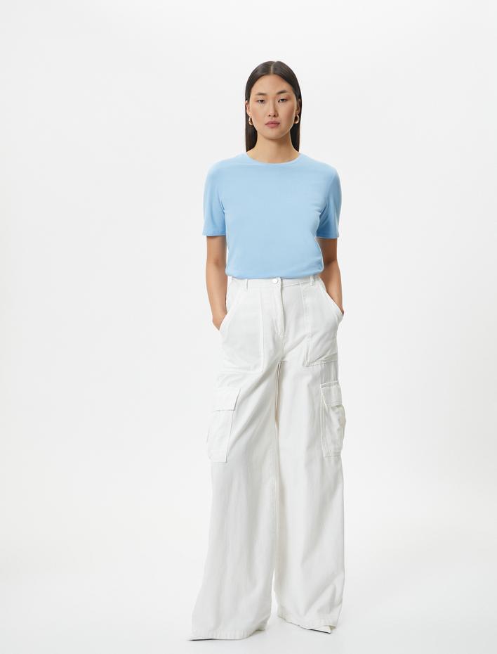  Basic Tişört Kısa Kollu Bisiklet Yaka Pamuklu