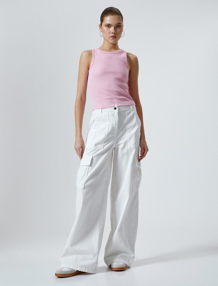  Ribanalı Basic Atlet Pamuklu Slim Fit