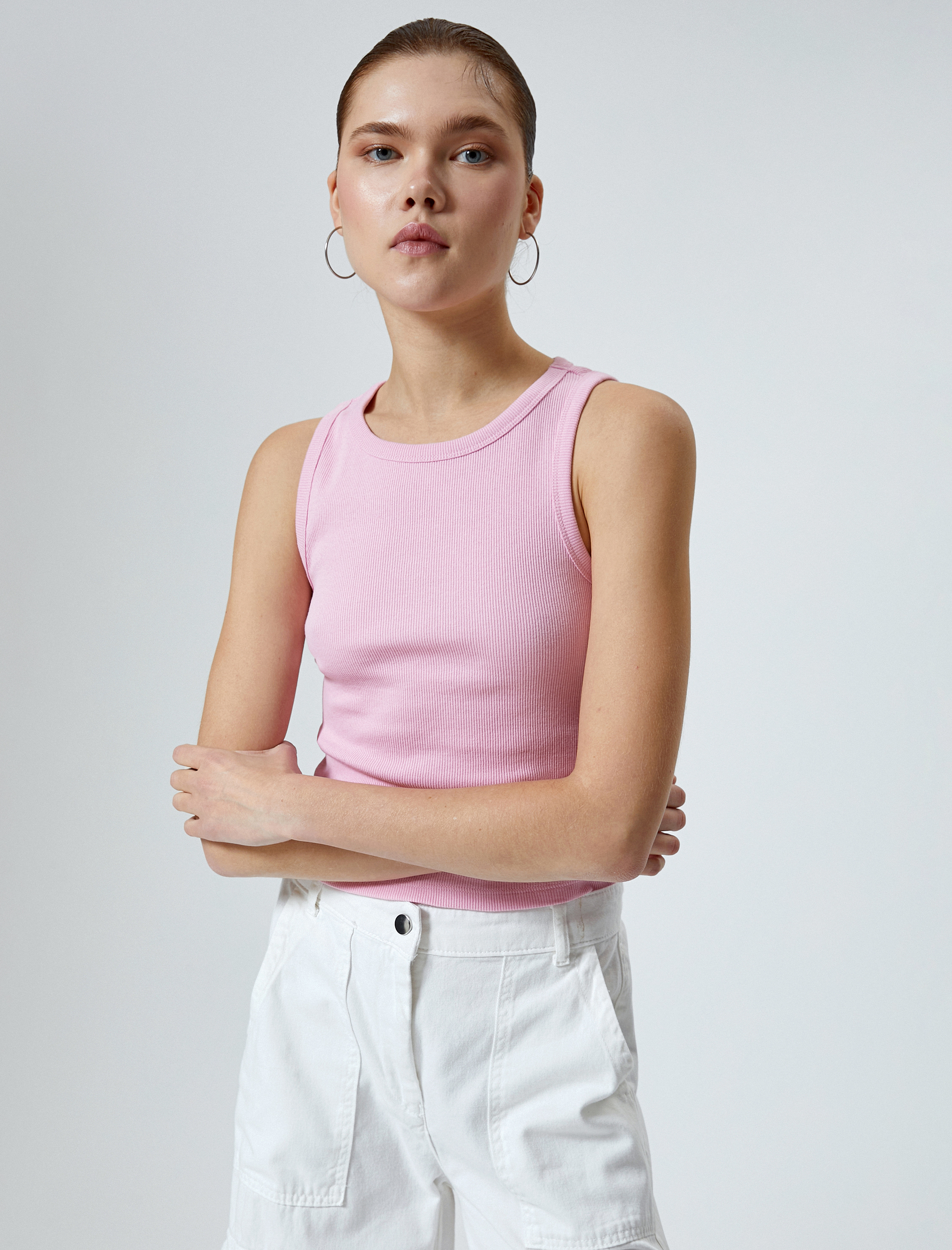   Ribanalı Basic Atlet Pamuklu Slim Fit