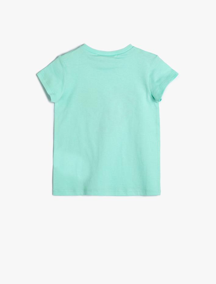 Kız Çocuk Tişört Kısa Kollu Kalp Baskılı Pamuklu