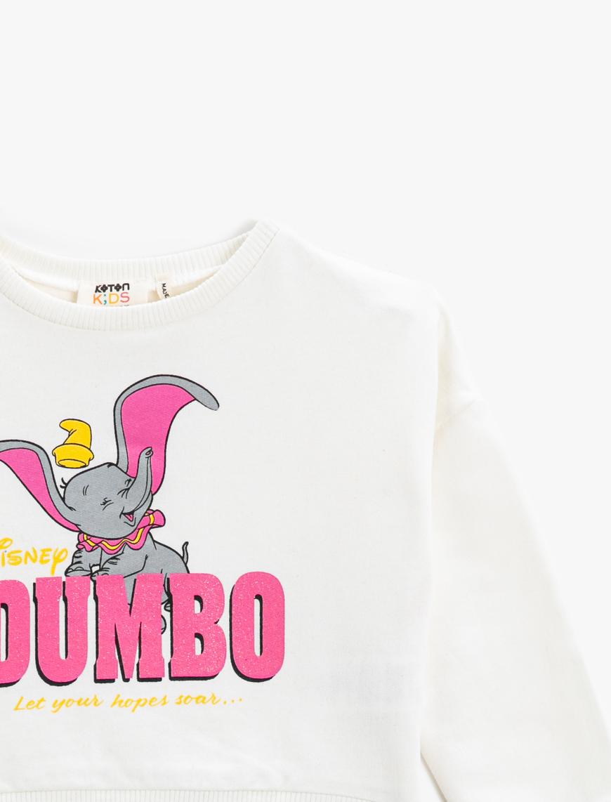  Kız Çocuk Dumbo Baskılı Lisanslı Sweatshirt Pamuklu