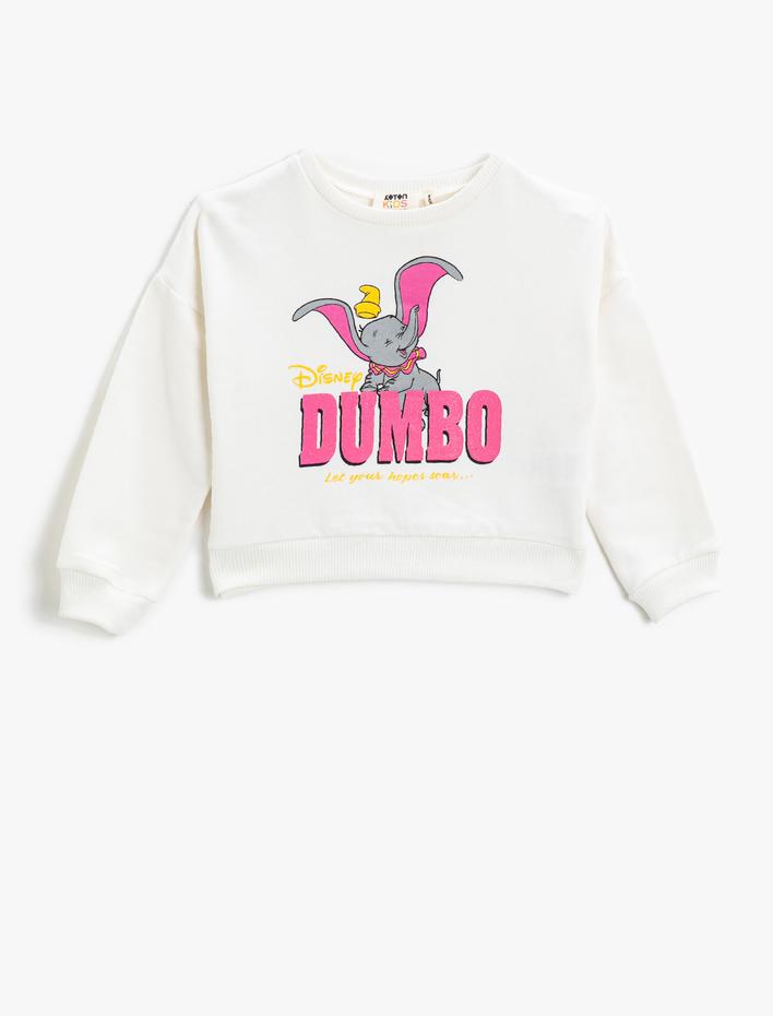 Kız Çocuk Dumbo Baskılı Lisanslı Sweatshirt Pamuklu