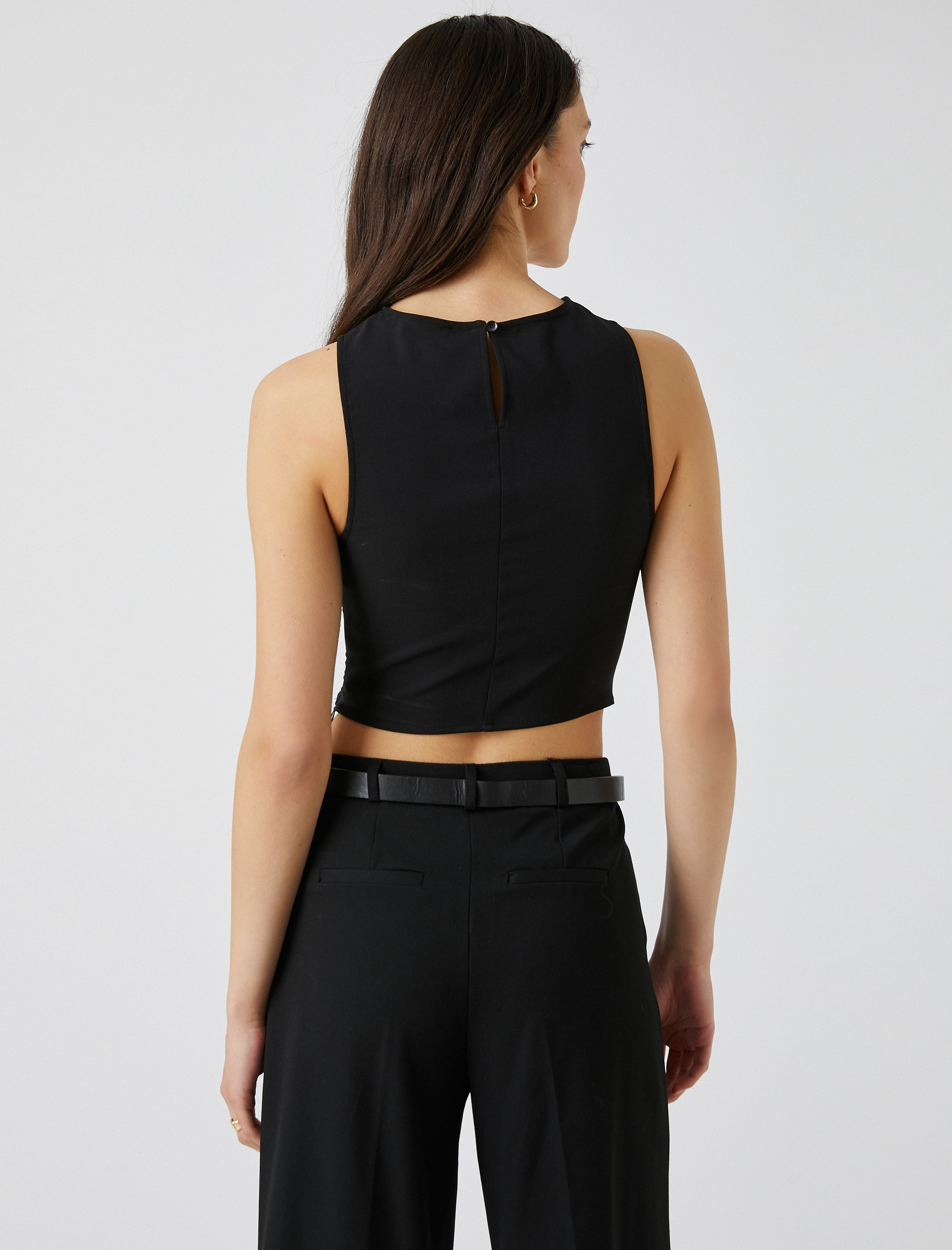   Pencere Detaylı Crop Atlet